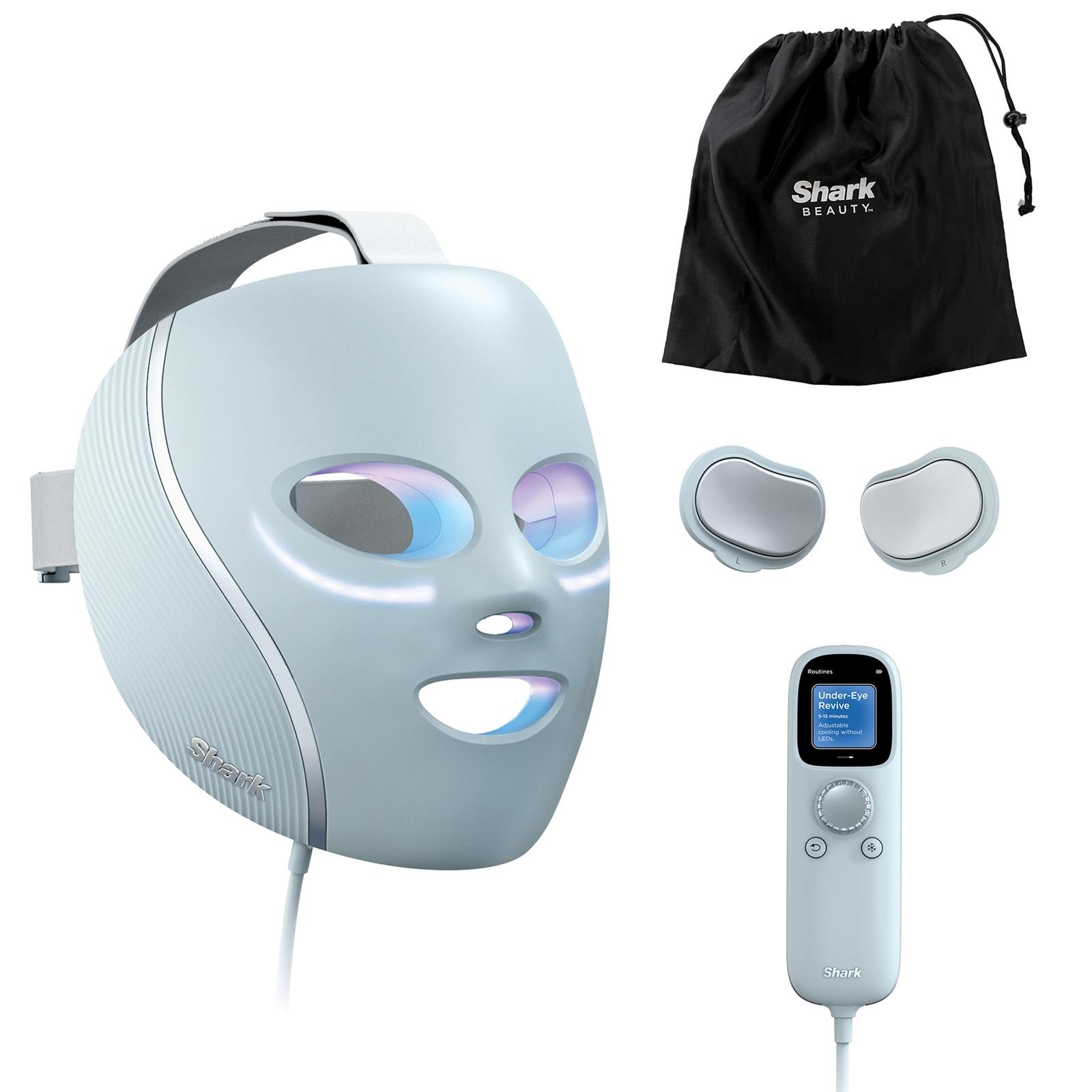 Shark Beauty CryoGlow Under-Eye Cooling and LED Anti-Ageing and Blemish Repair Mask - Blue Frost