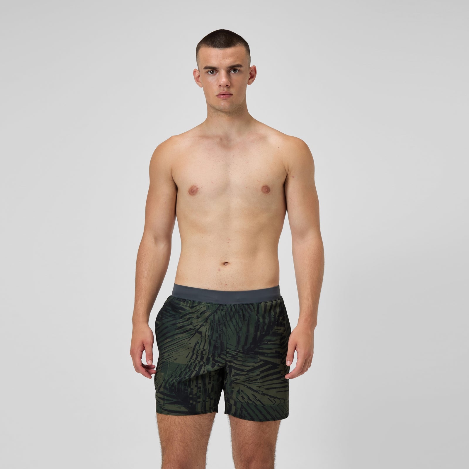 Short de bain imprimé Lookout 40 cm, hommes, vert