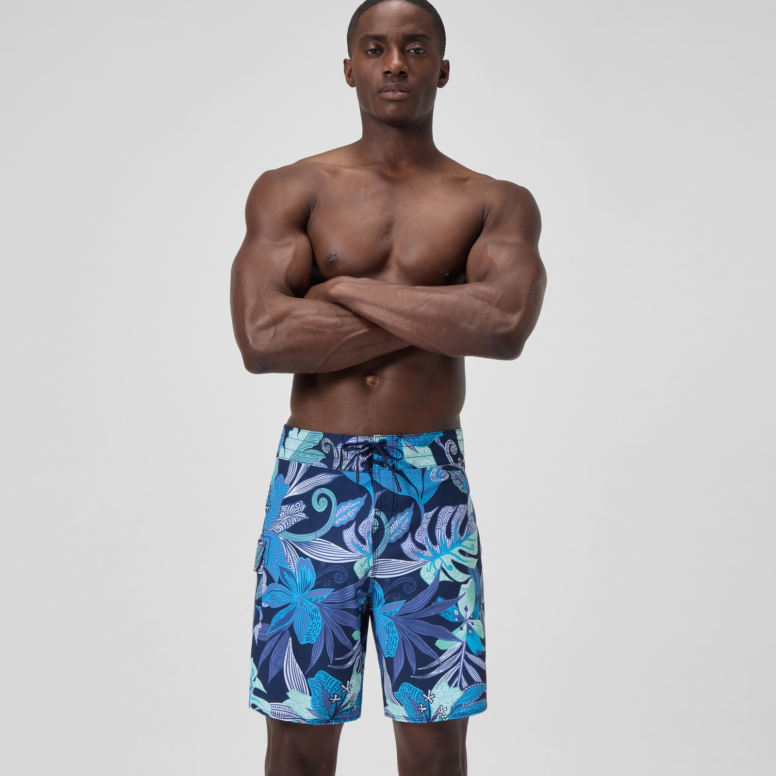 Men's Lookout Printed 18'' Swim Shorts Blue/White