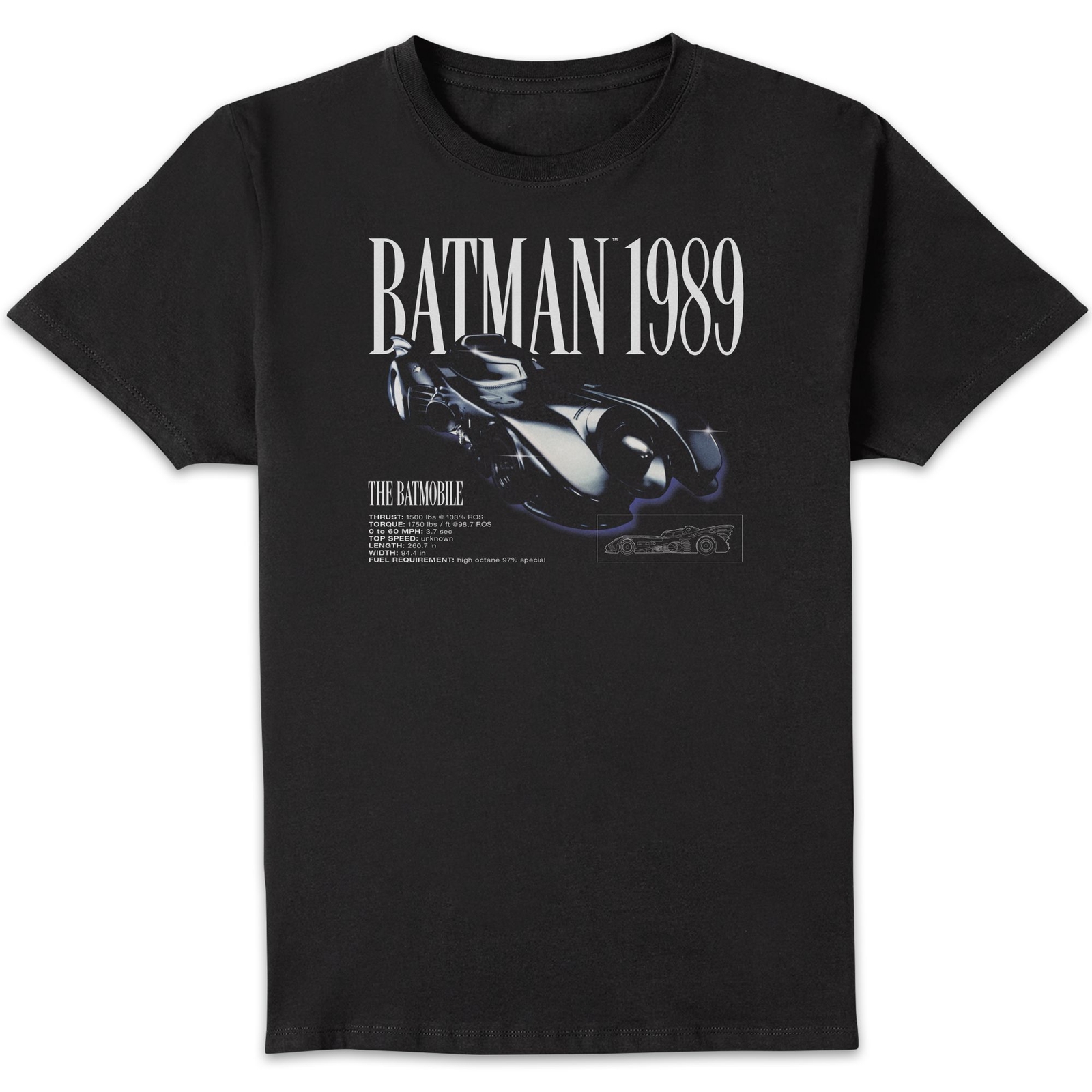 BATMAN Batmobile Unisex T-Shirt - Black - 4XL