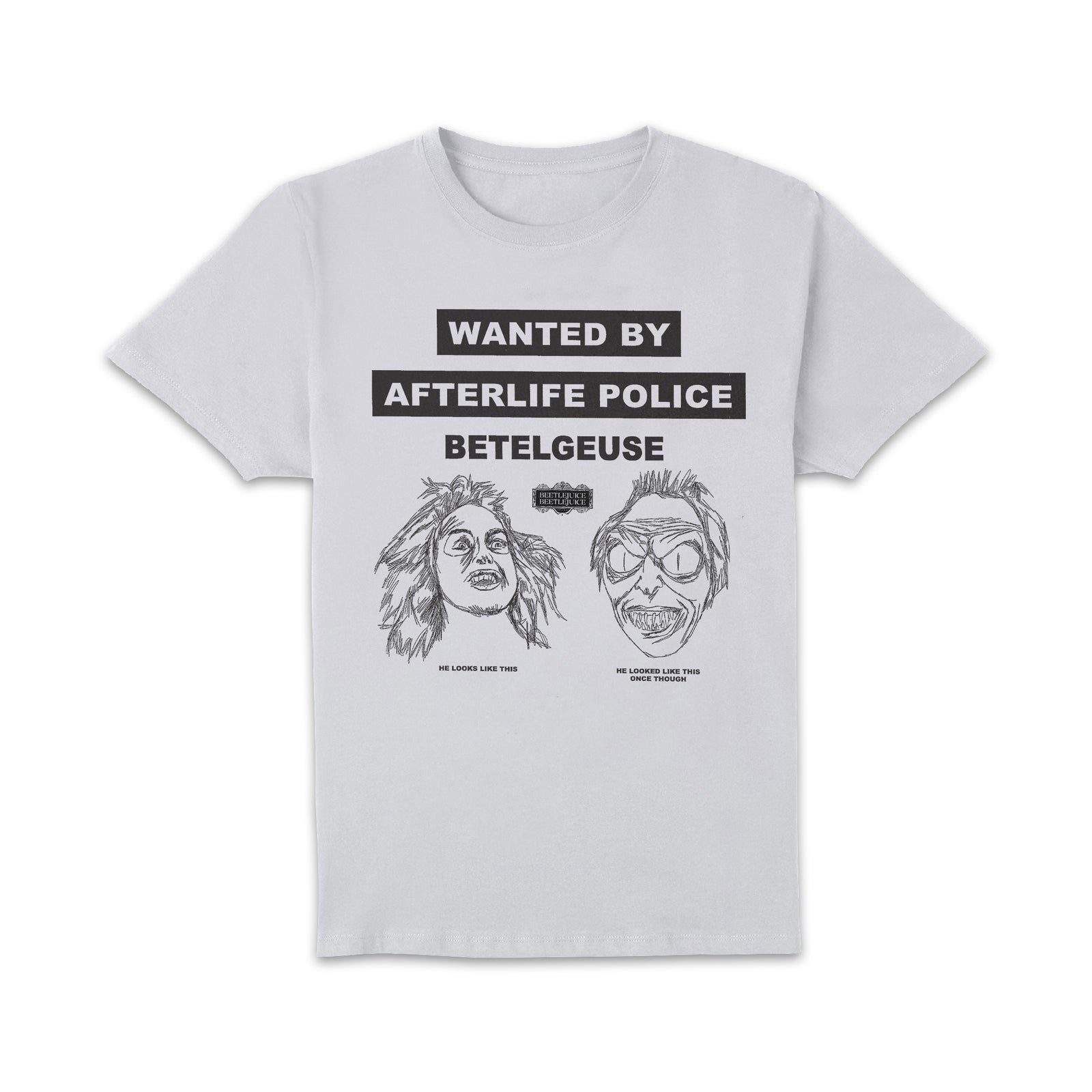 Beetlejuice Wanted Poster Unisex T-Shirt - White - S