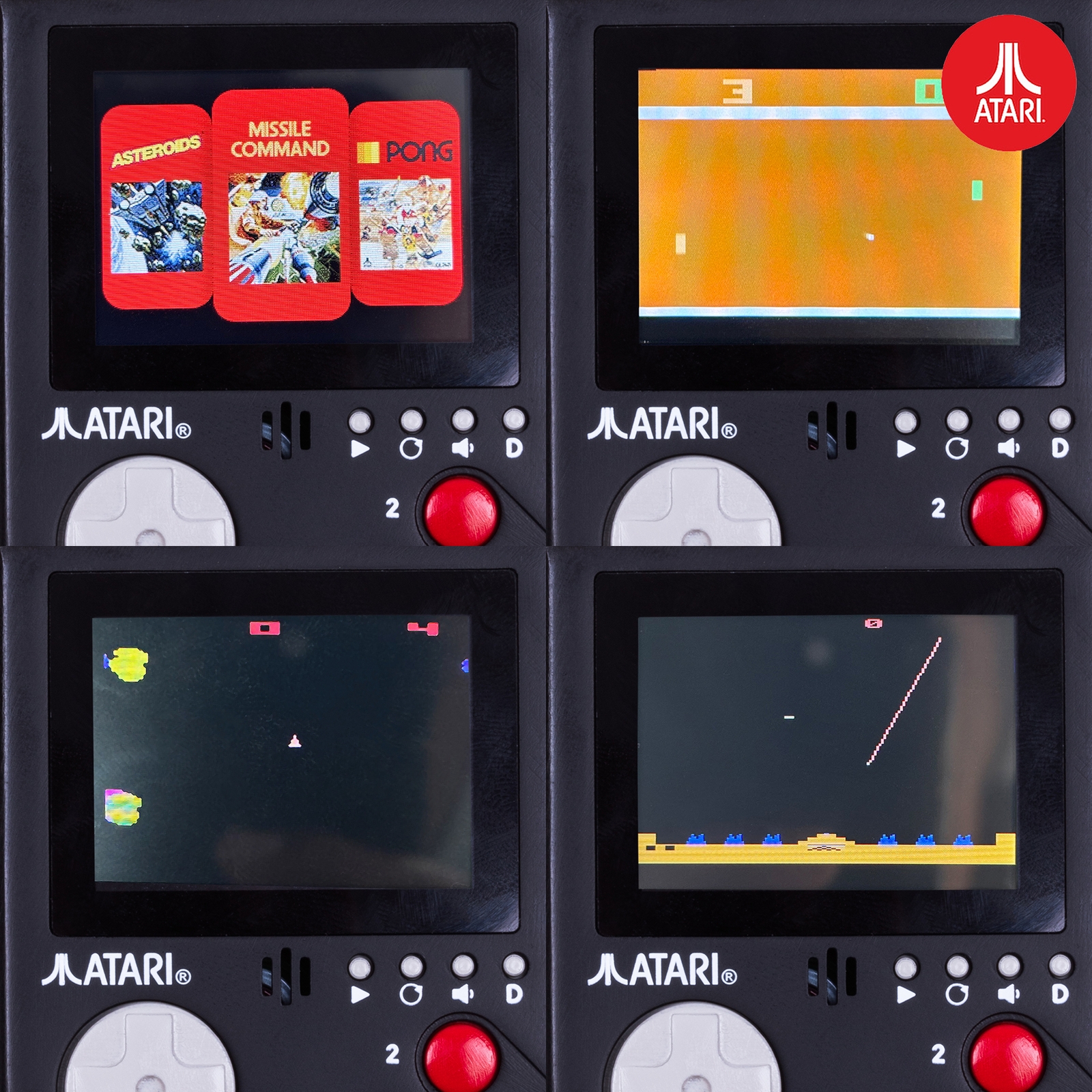 Official Atari Cartridge Console 3 in 1 - Original Atari Cartridge Design and 3 of the most popular Atari Games