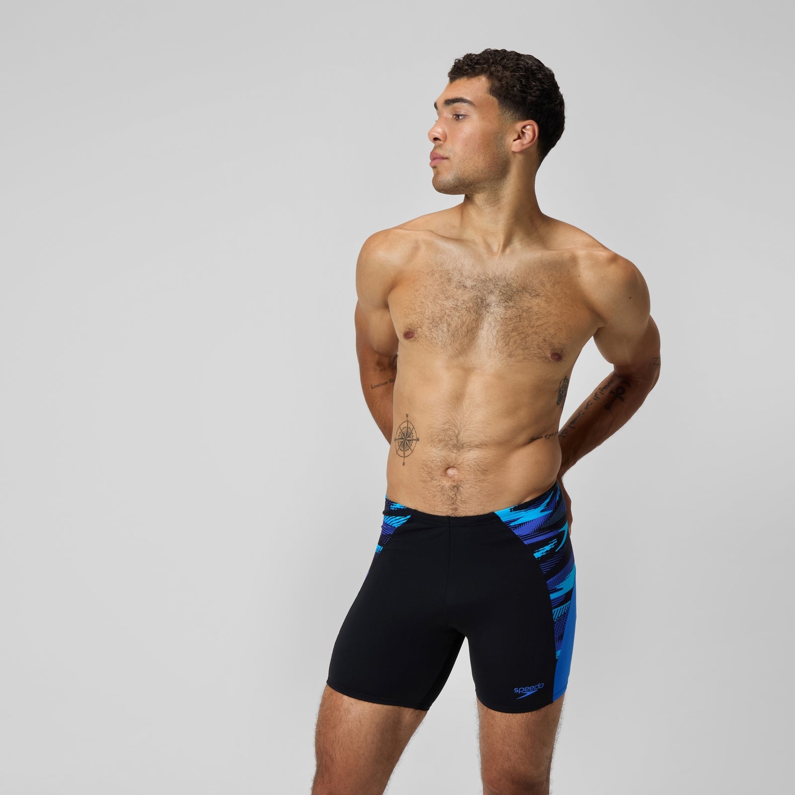 Speedo Endurance+ Max Splice-Schwimmhose Schwarz/Blau Für Herren