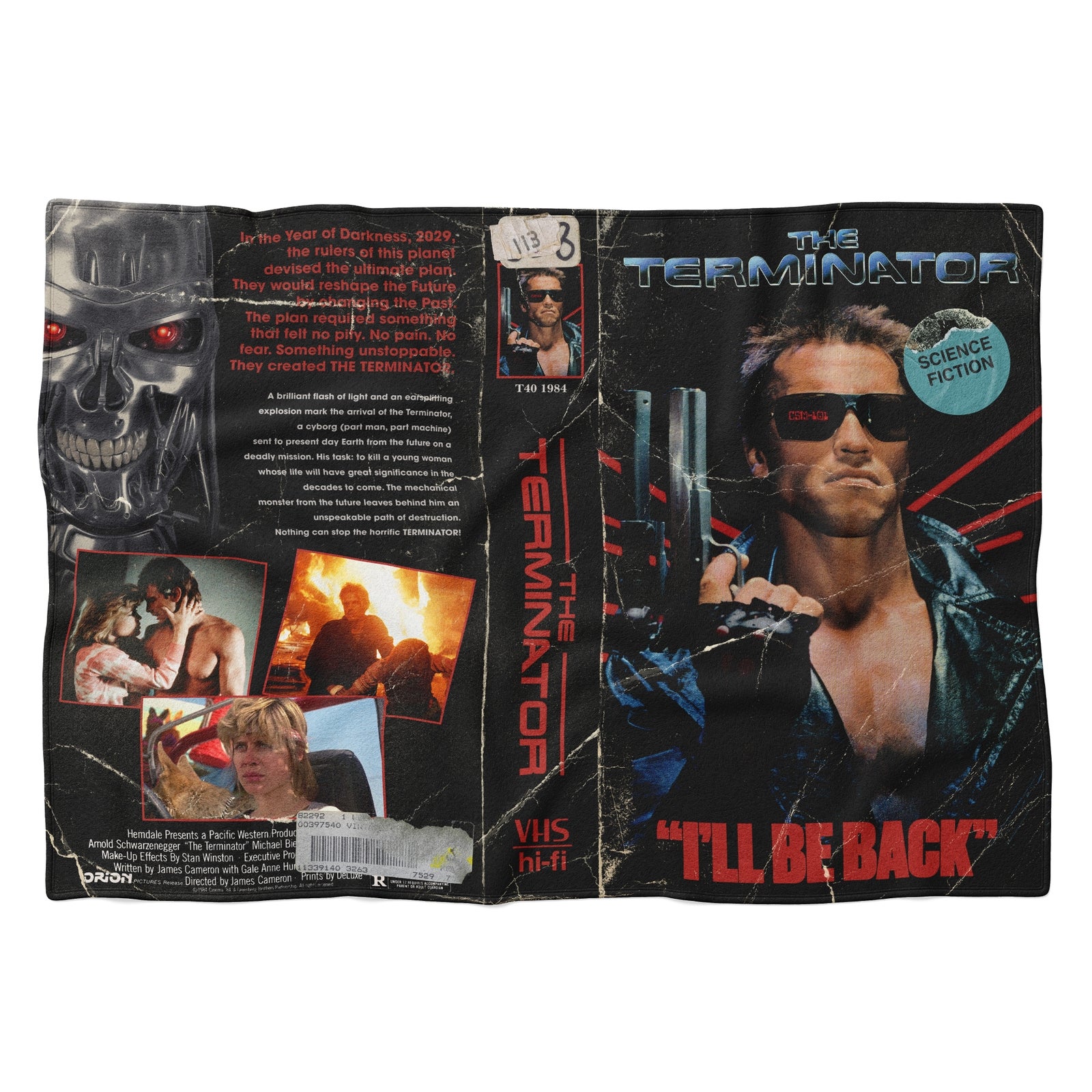 The Terminator VHS Cover Fleece Blanket - L