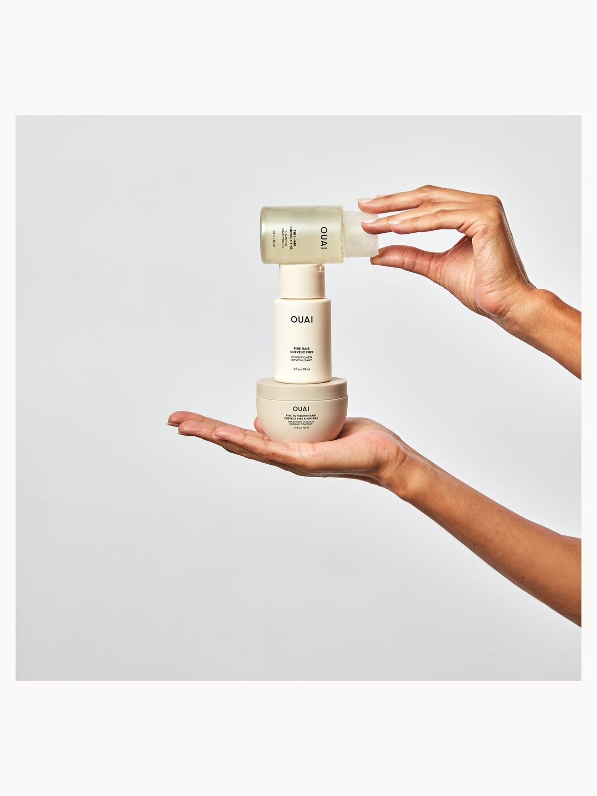 OUAI Fine Shampoo and Conditioner Travel Bundle 4