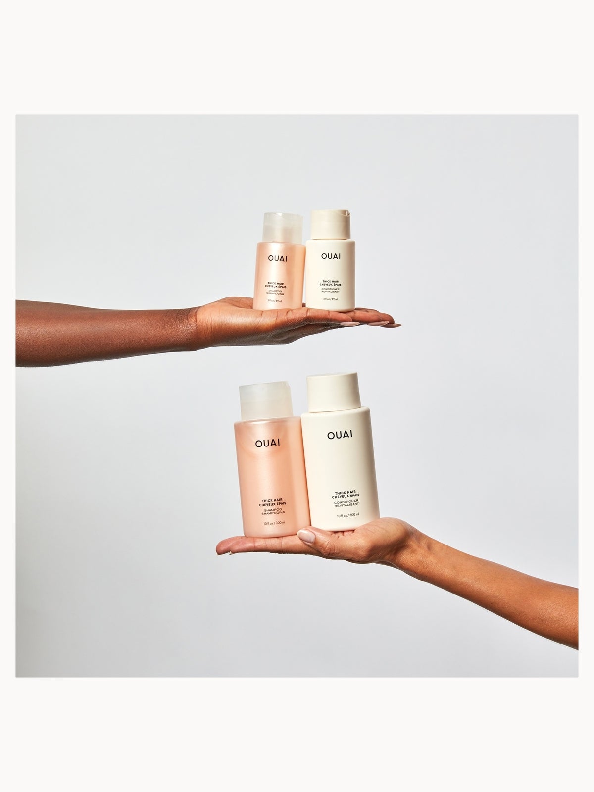OUAI Thick Shampoo and Conditioner Travel Bundle 4