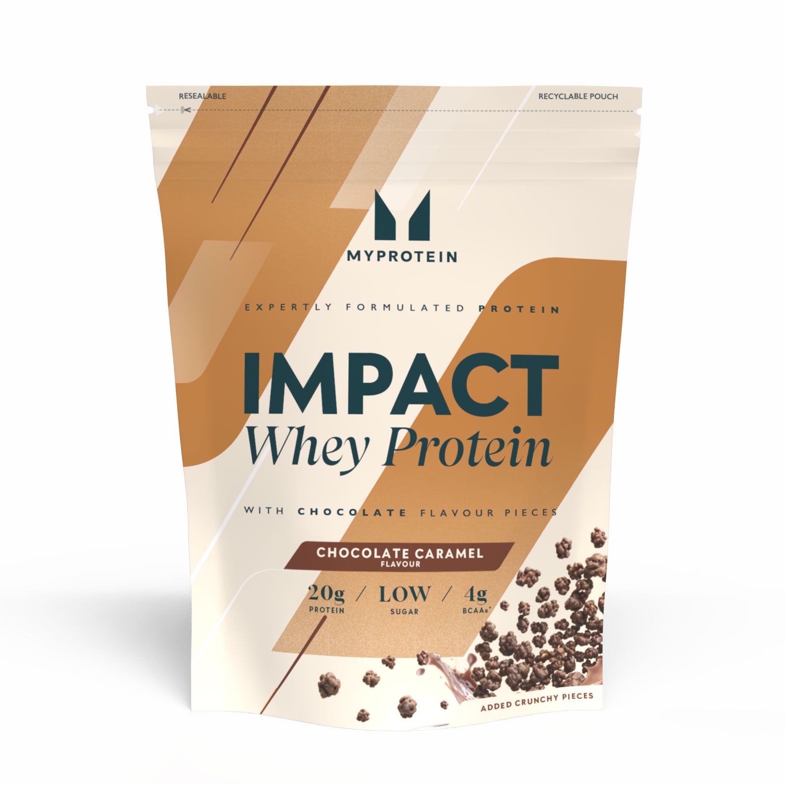 Impact Whey Protein - 960g - Chocolate y caramelo con trocitos de galleta crujientes