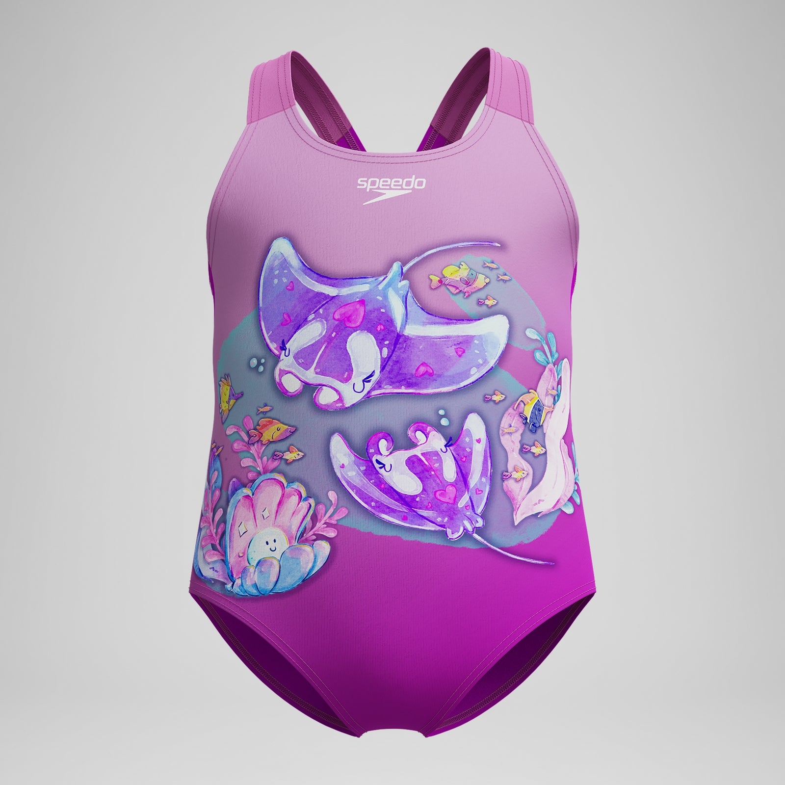 Girls' Digital Printed Swimsuit Pink