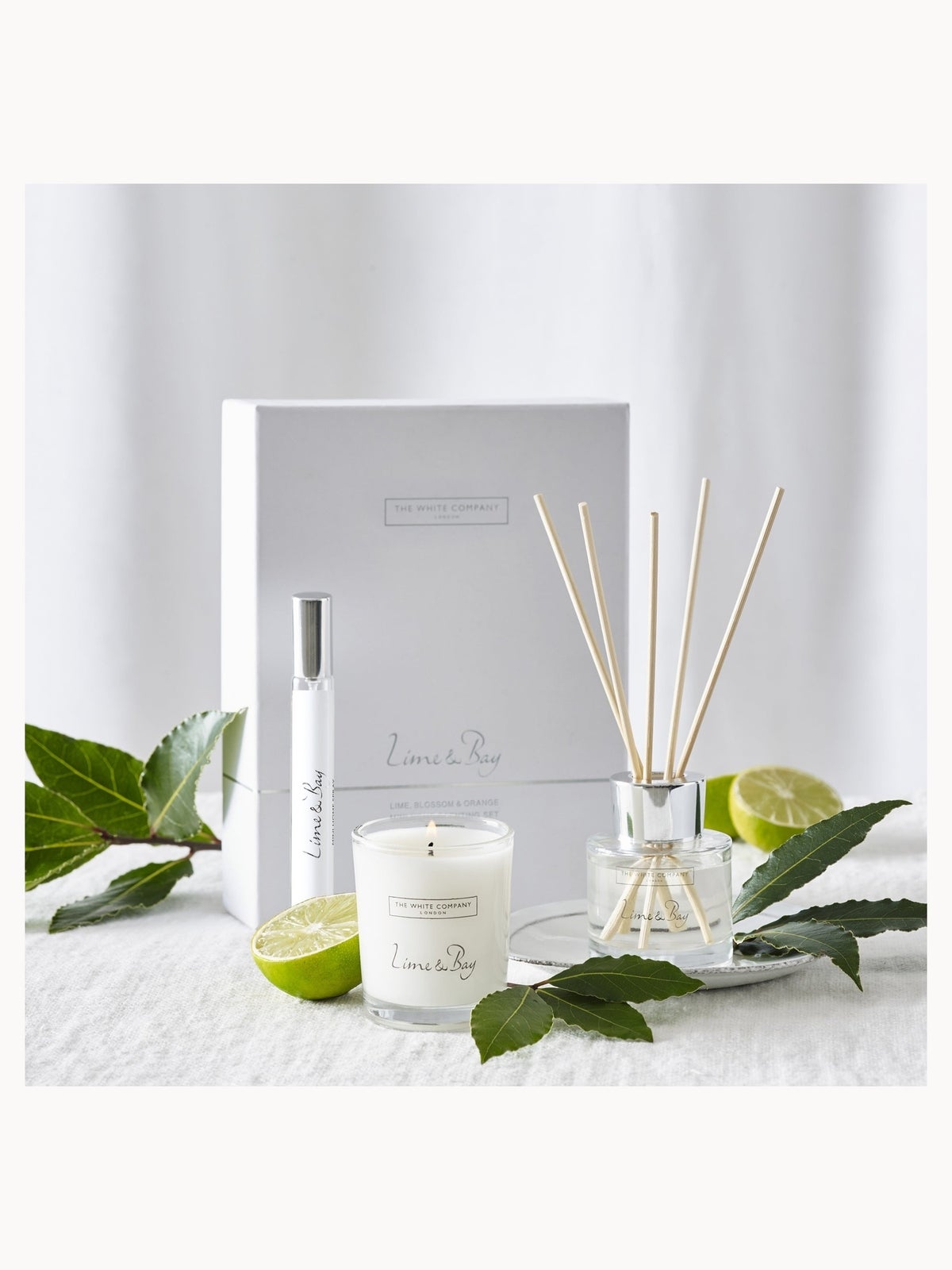 The White Company Lime & Bay Mini Home Scenting Set 2