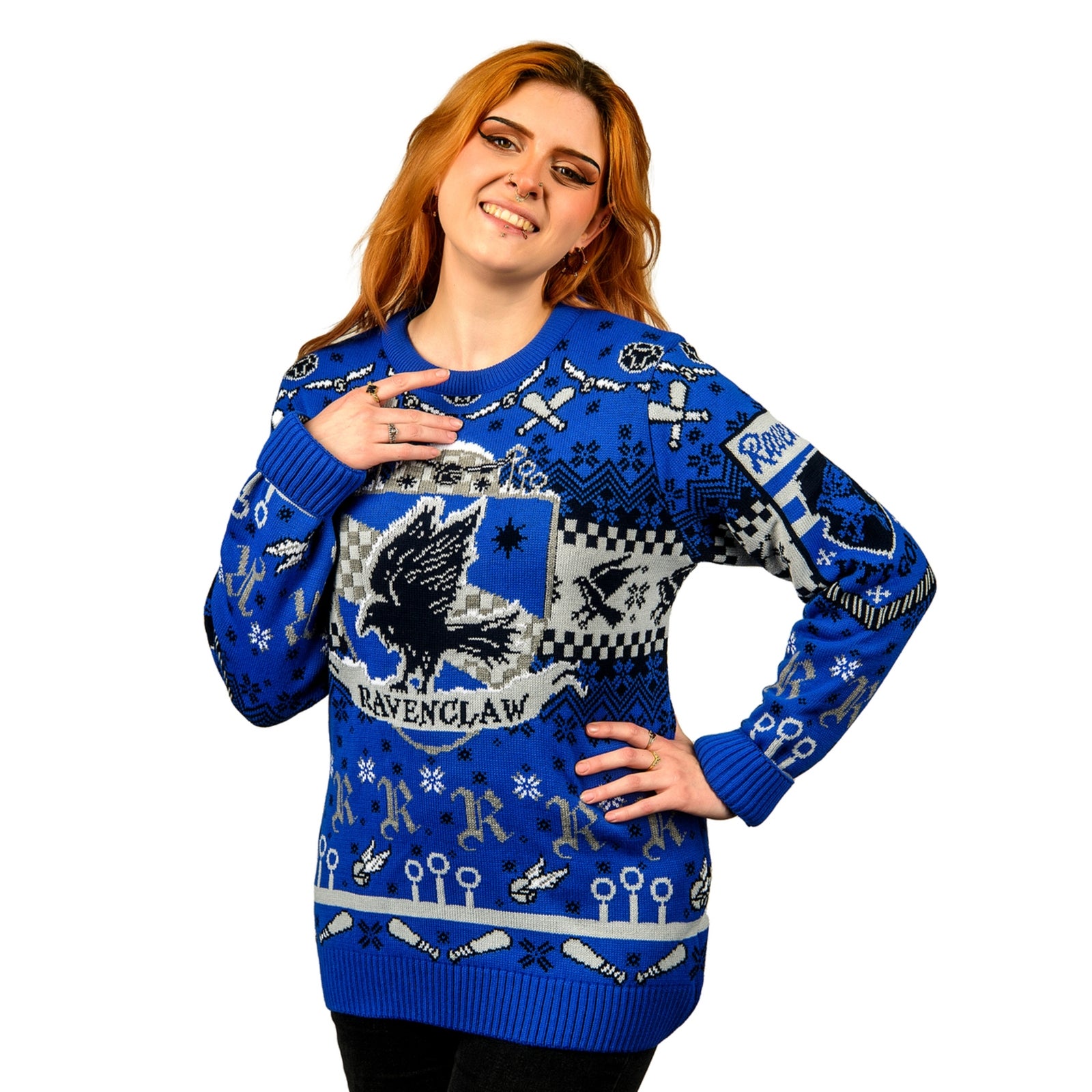 Harry Potter Ravenclaw Quidditch Knitted Christmas Jumper - XXL
