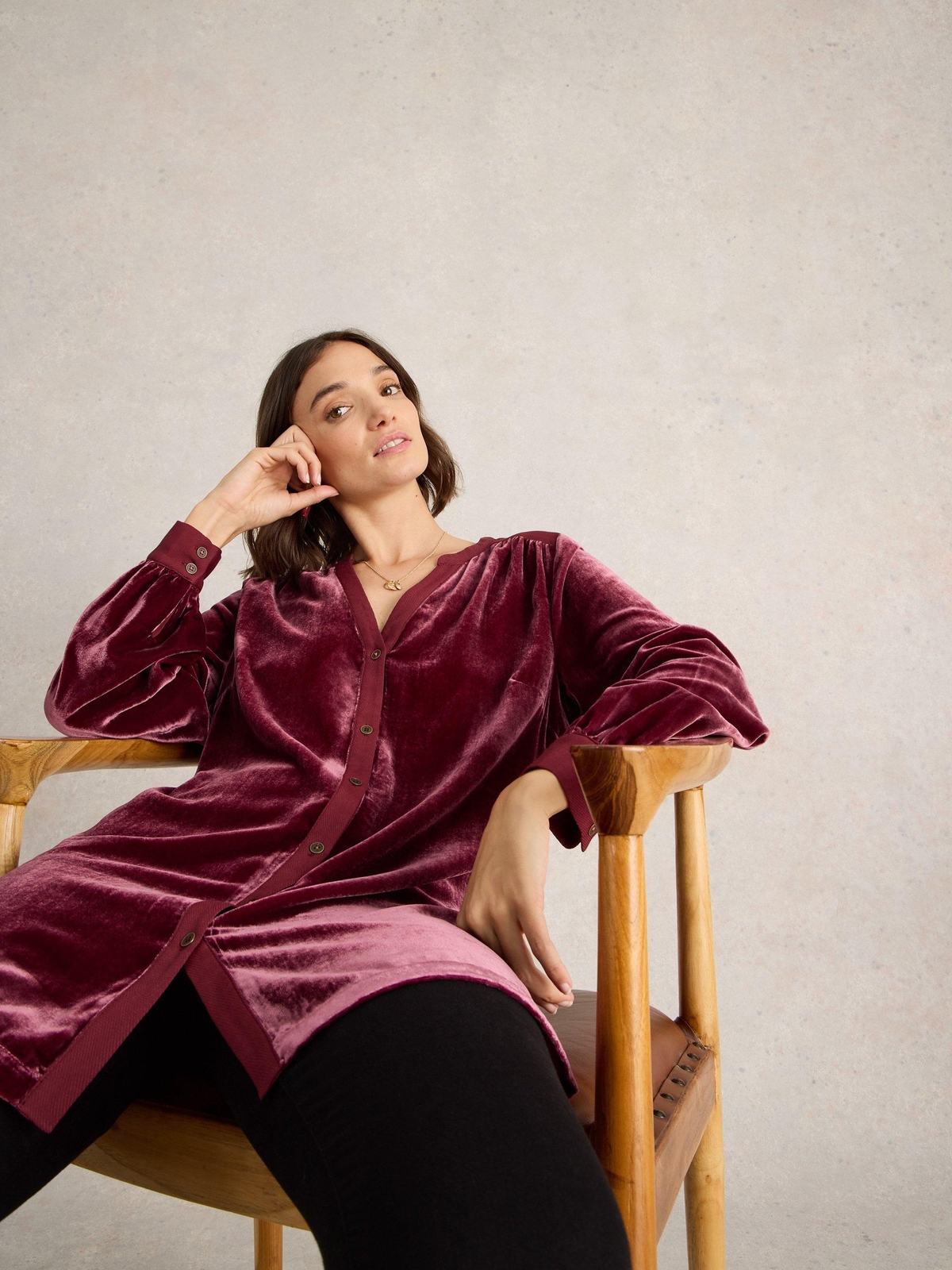 Samttunika Olive - 40/R