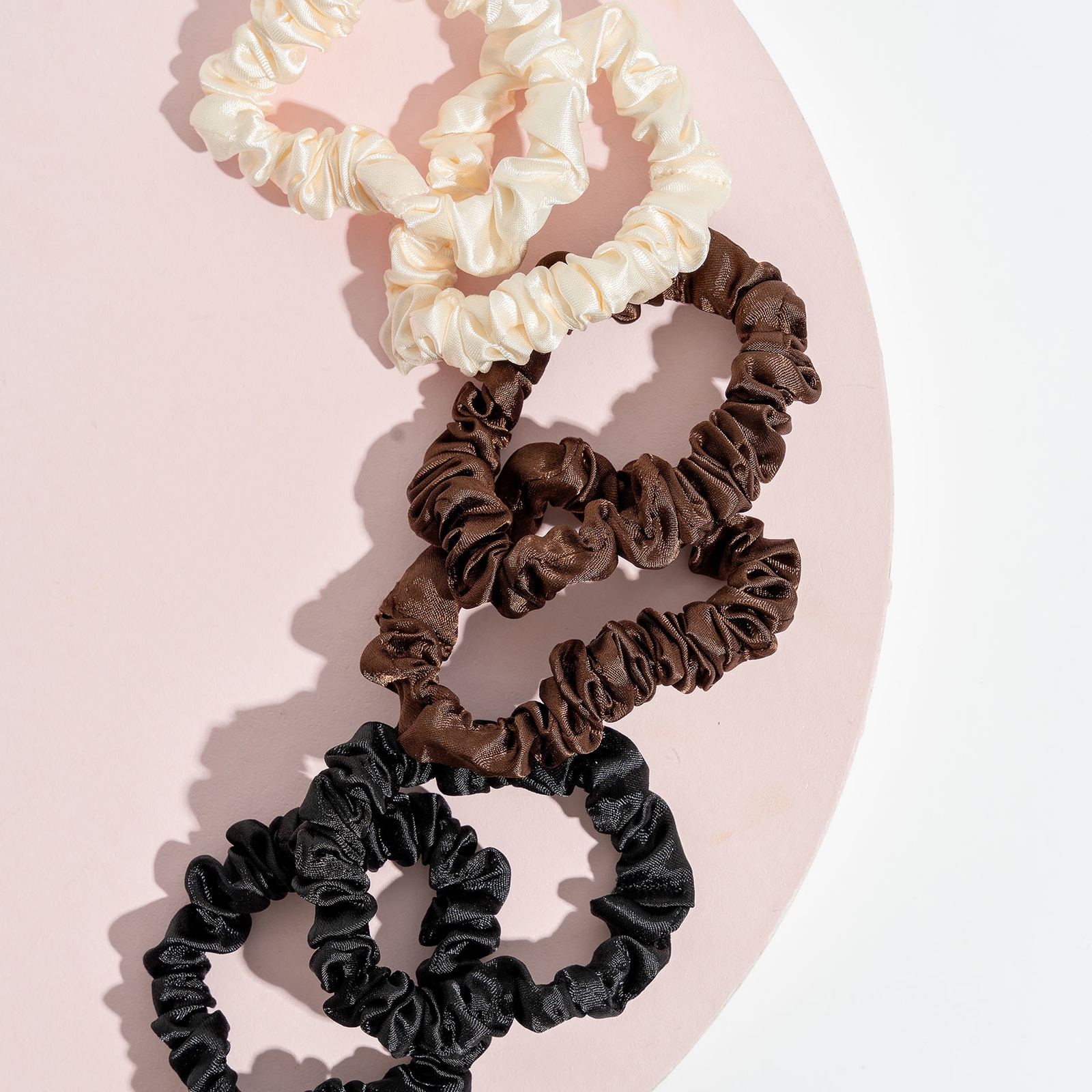 Thumbnail - brushworks Skinny Satin Scrunchies - 6 Pack