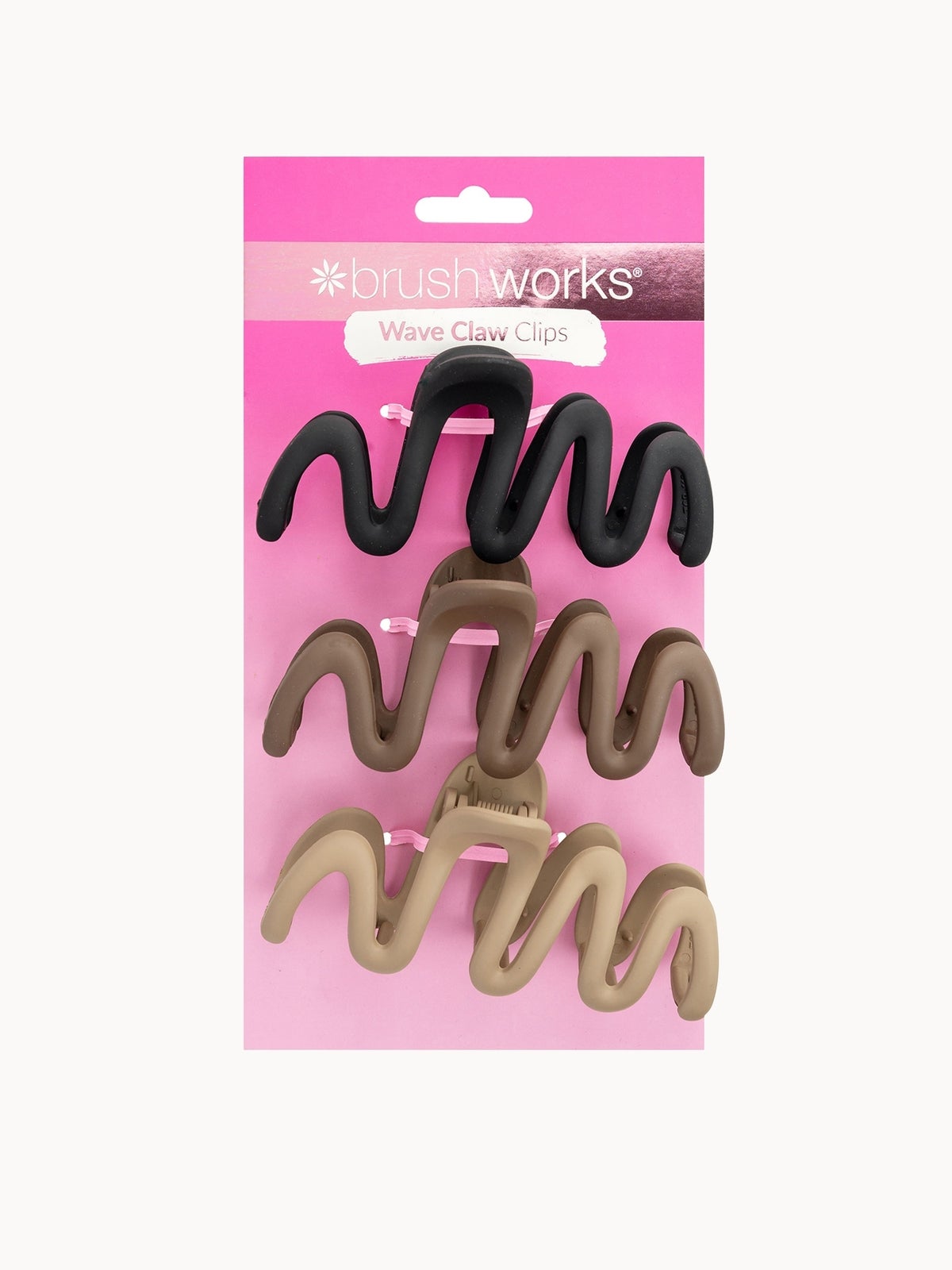 brushworks Wave Claw Clips - 3 Pack
