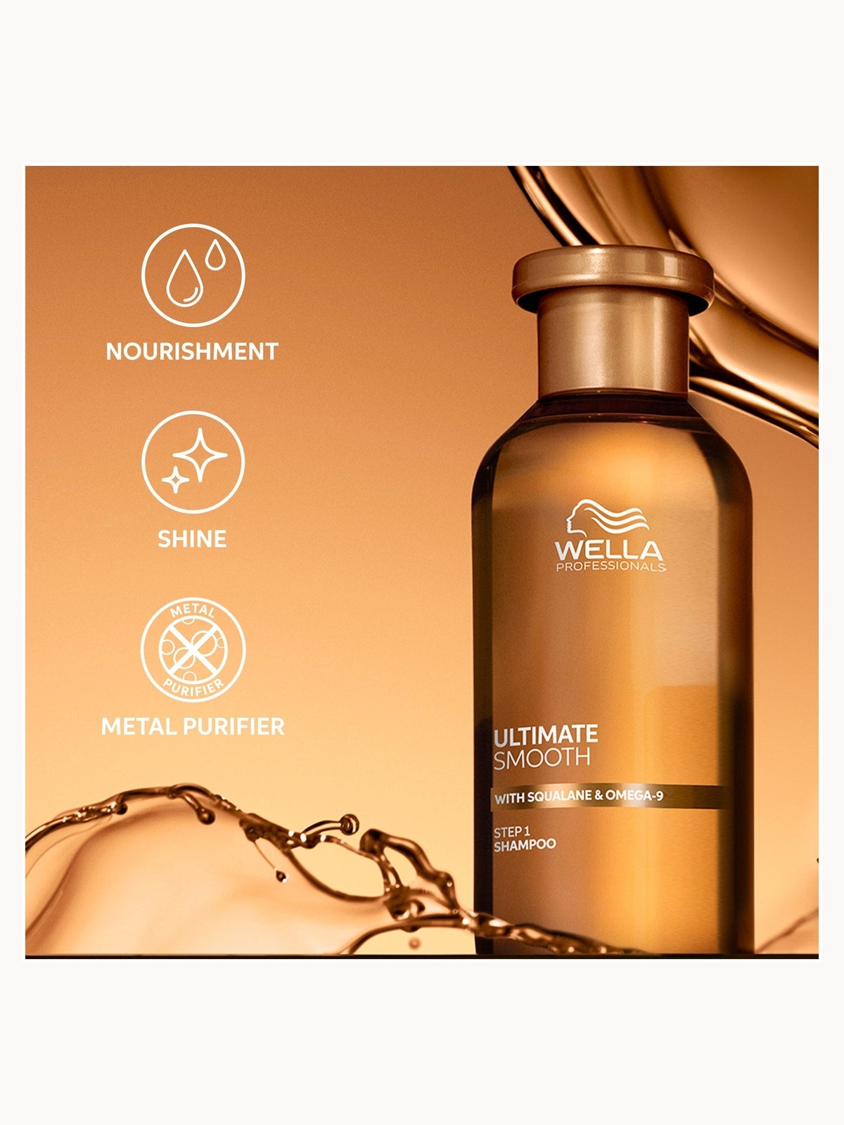 Wella Professionals Ultimate Smooth Shampoo with Squalane & Omega 9 for Dry, Dull & Frizzy Hair 100ml 2