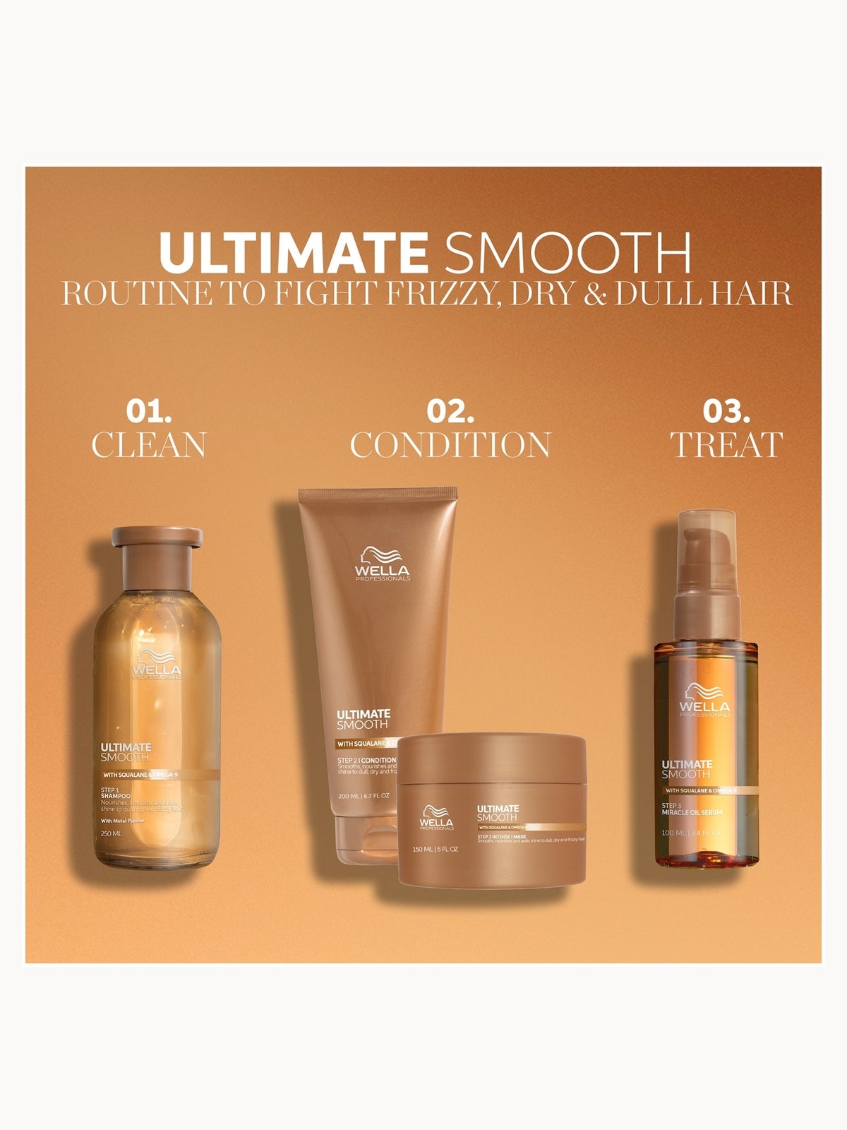 Wella Professionals Ultimate Smooth Hair Mask with Squalane & Omega 9 for Dry, Dull & Frizzy Hair 75ml 4