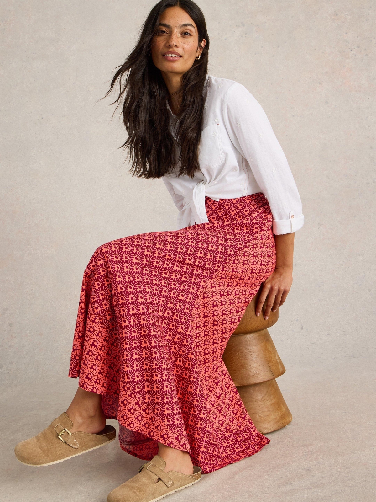 Maxirock Sara aus Leinenmischung - 36/R