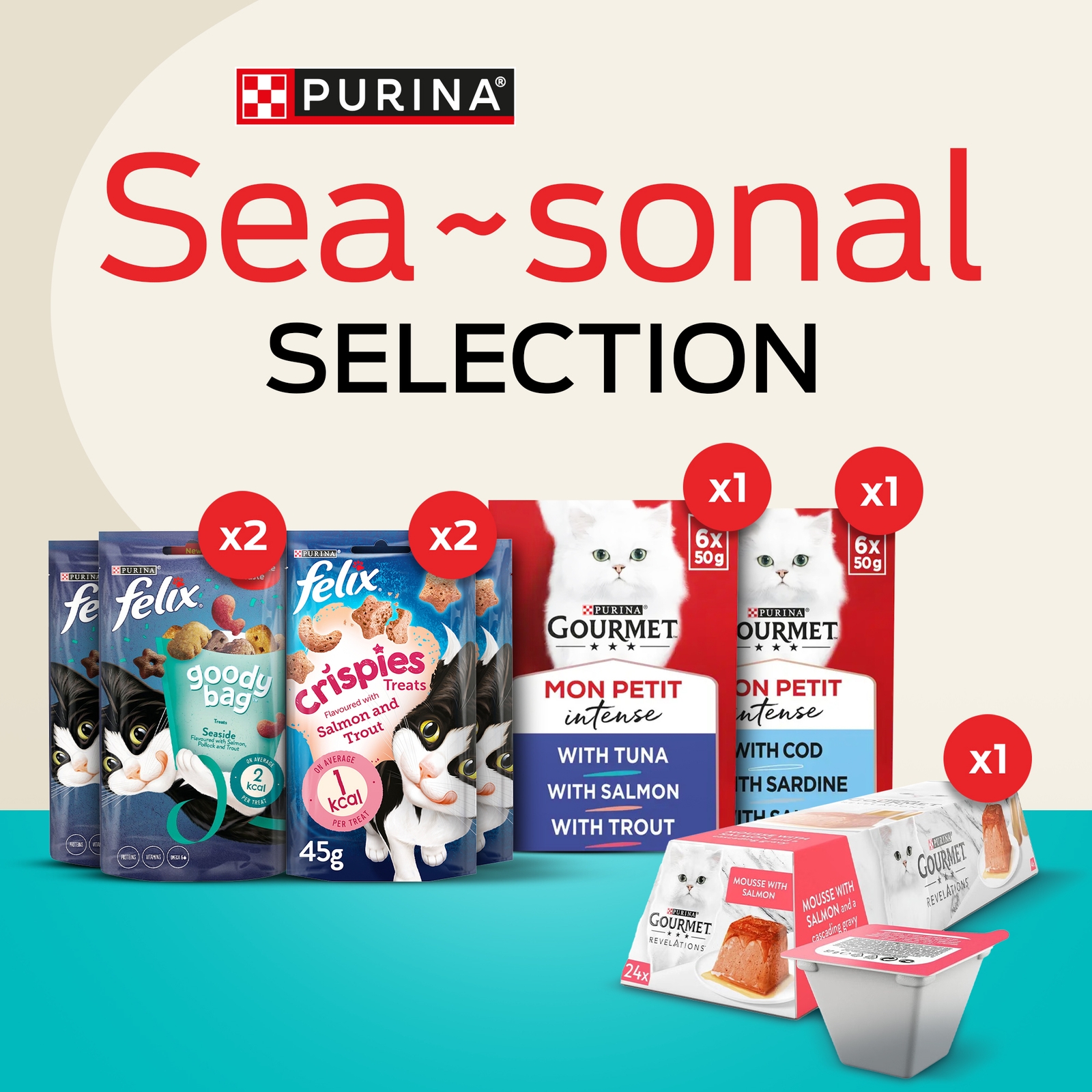 Image of Sea-sonal Selection Pre-Mixed Bundle Adult Dry & Wet Cat Food