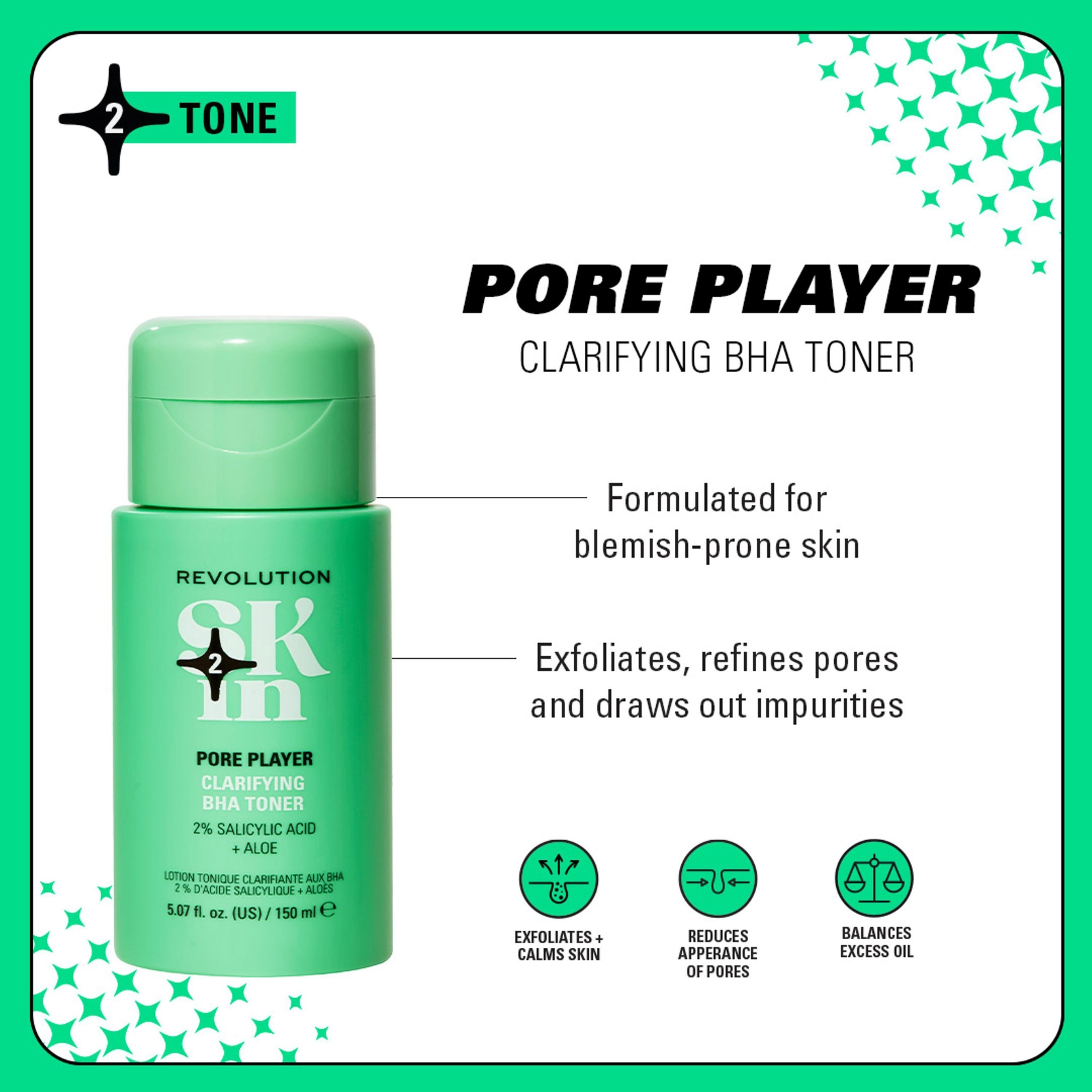 Thumbnail - Revolution Skin Pore Player Clarifying Toner 150ml