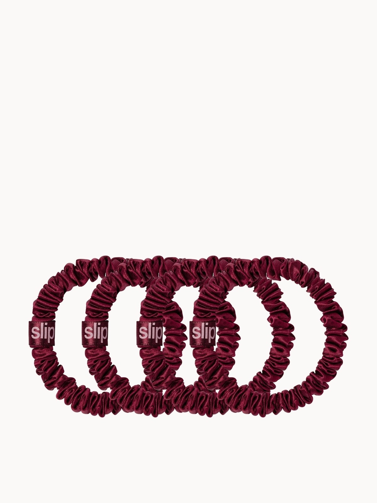 slip pure silk skinny scrunchies - maroon 2