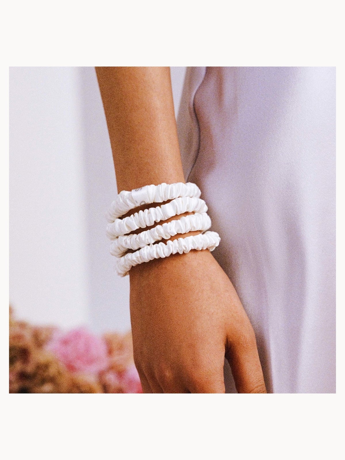 Slip Pure Silk Skinny Scrunchies - White 4