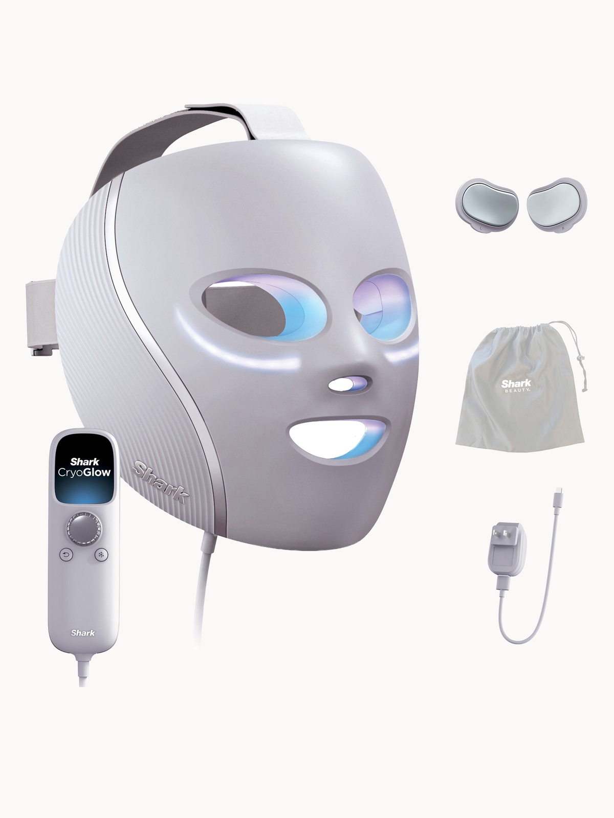 Shark Beauty CryoGlow Under-Eye Cooling & LED Anti-Ageing & Blemish Repair Mask - Lilac Chill