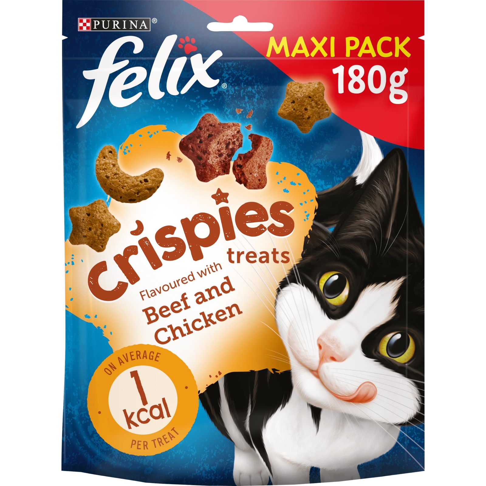 Image of Felix Crispies Cat Treats Beef & Chicken 180g