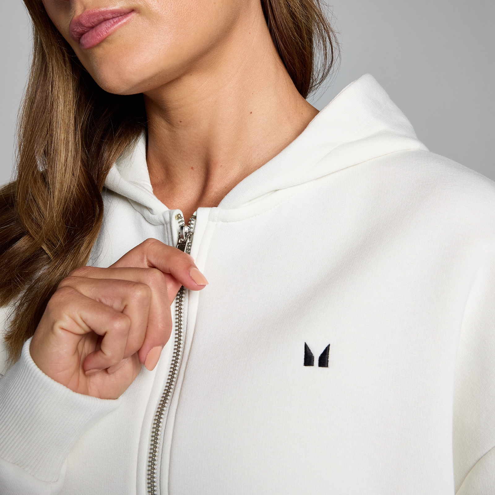 Thumbnail - MP Damen Basics Kapuzenpulli mit durchgehendem Reißverschluss – Wolke - L