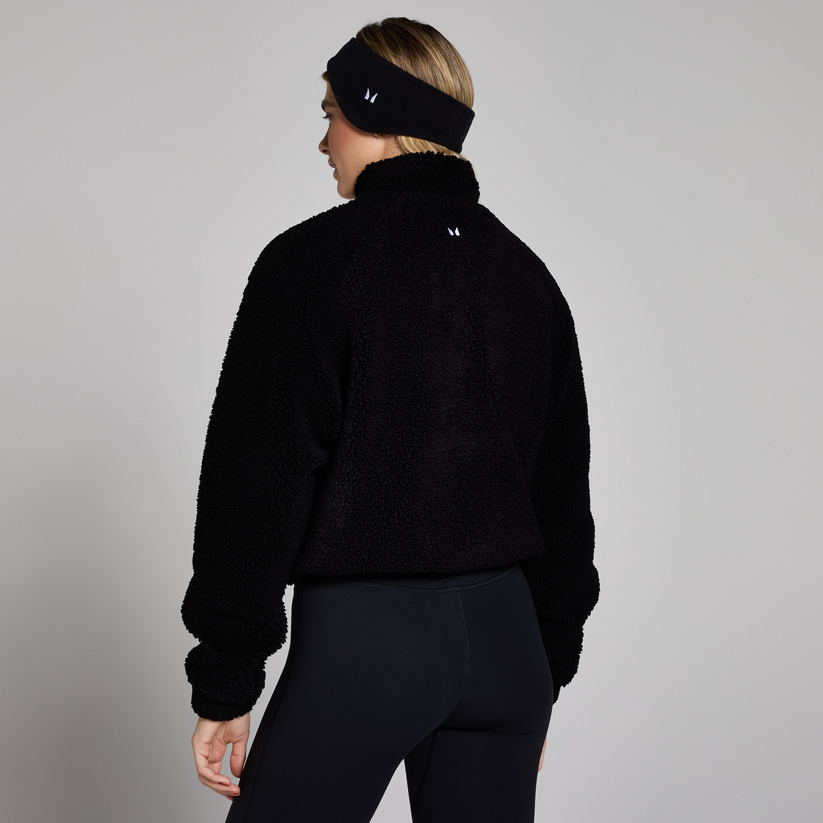 MP Damen Crop-Fleece mit 1/4-Reißverschluss – Schwarz - S
