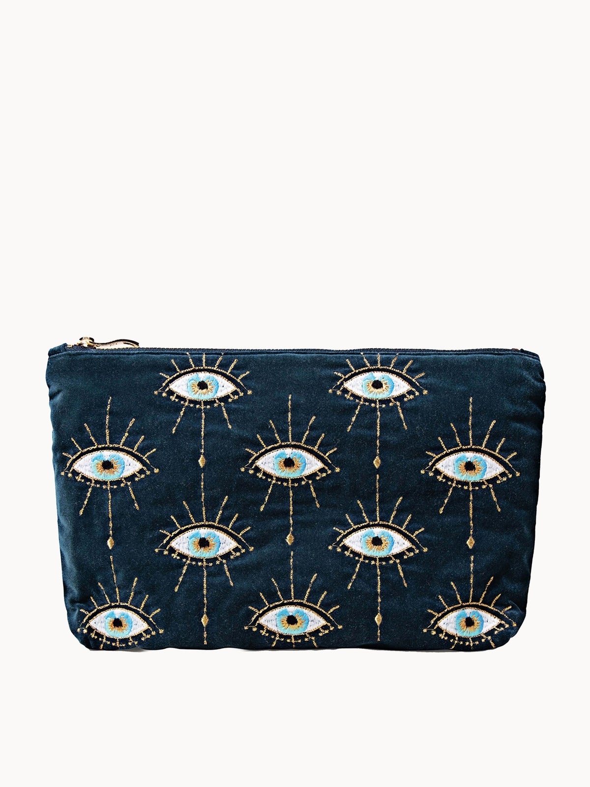 Elizabeth Scarlett Mystical Eye Ink Blue Velvet Everyday Pouch
