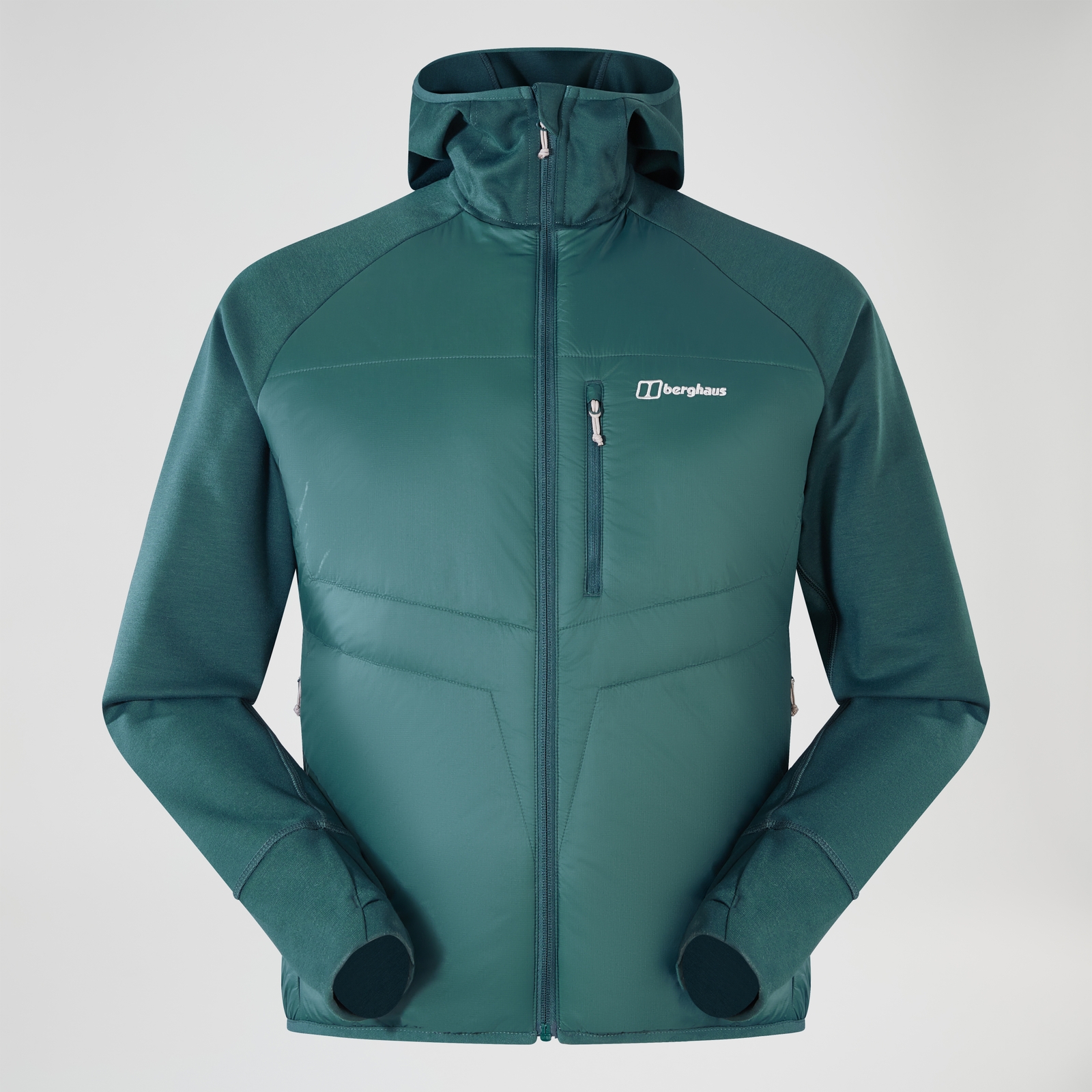 Image of Men's Trawden Hybrid Hooded Jacket - Green