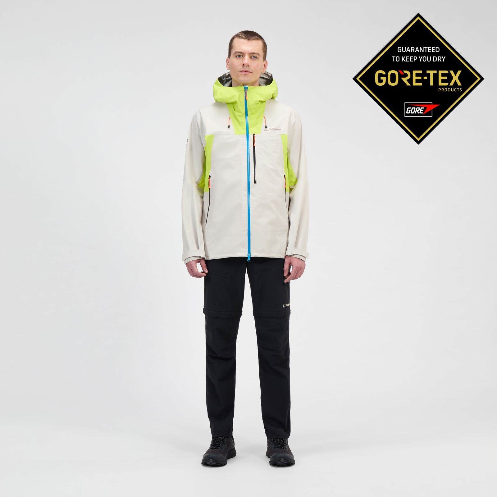 Image of Men's Ridge-Seeker Gore-Tex Waterproof Jacket - Grey/Yellow