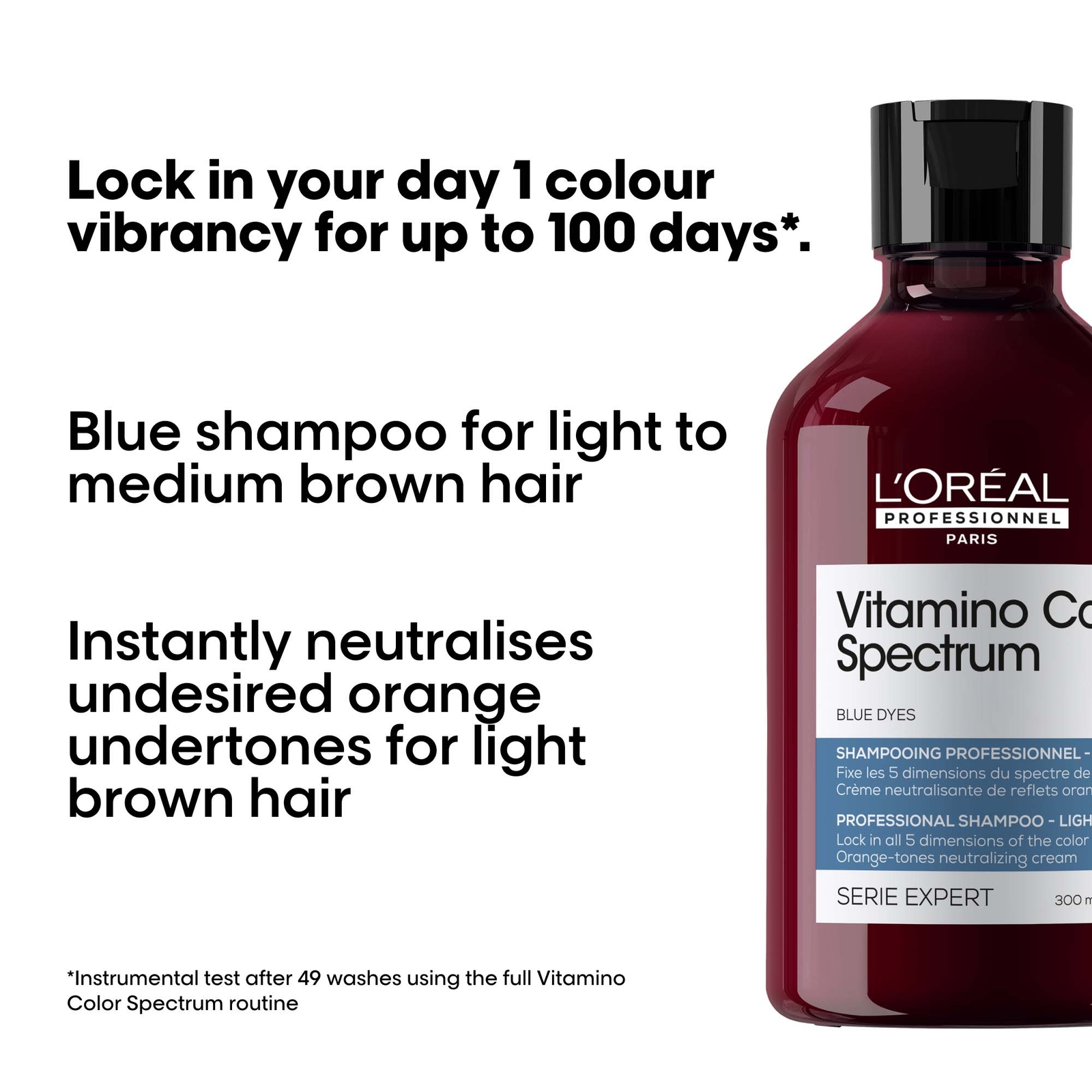 L'oréAl Professionnel Vitamino Color Spectrum Blue Tinted Shampoo For Light Brown Coloured Hair 300Ml-image