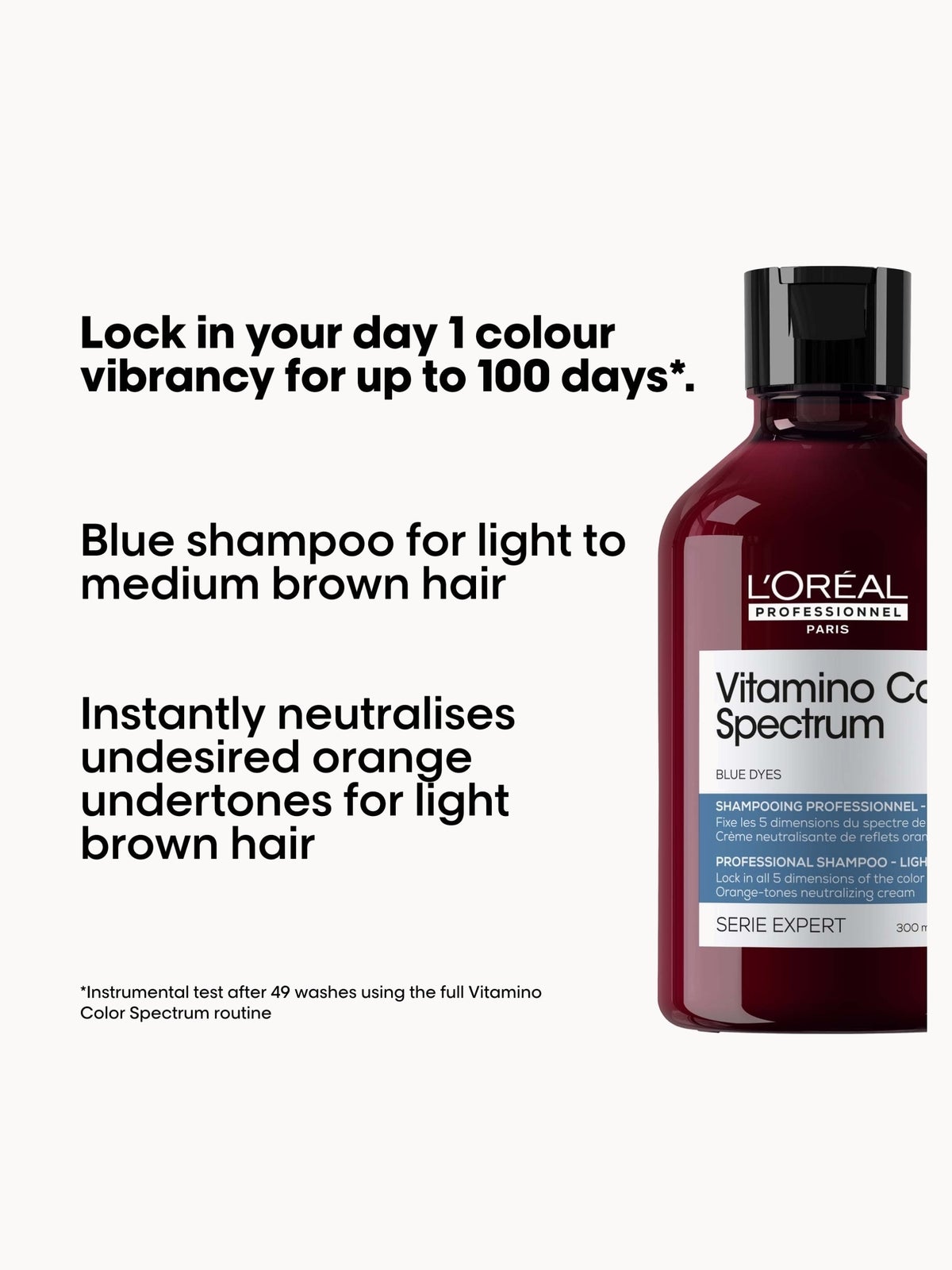 L'Oréal Professionnel Vitamino Color Spectrum Blue Tinted Shampoo For Light Brown Coloured Hair 300ml, photo 2