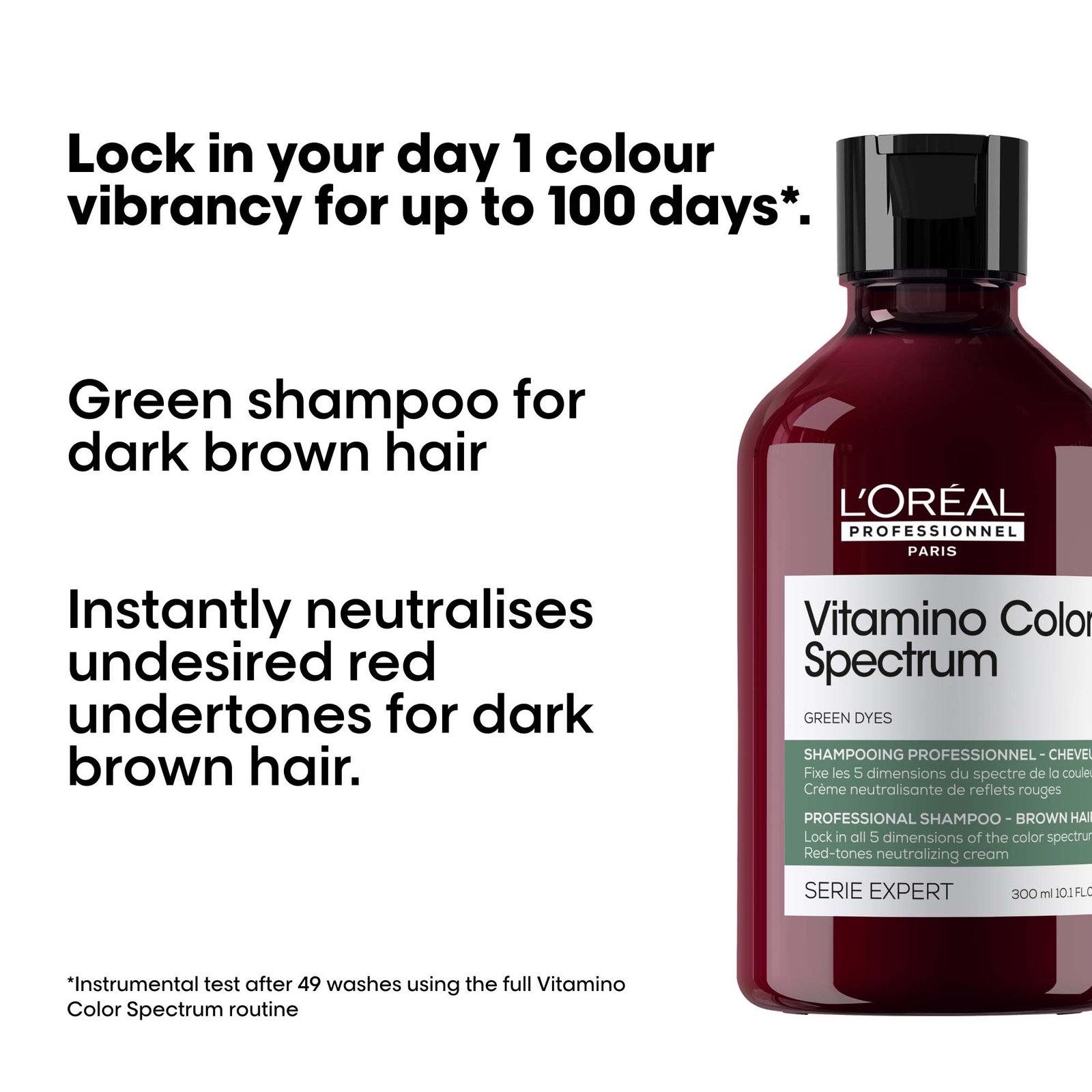 L'oréAl Professionnel Vitamino Color Spectrum Green Tinted Shampoo For Dark Brown Coloured Hair 300Ml-image