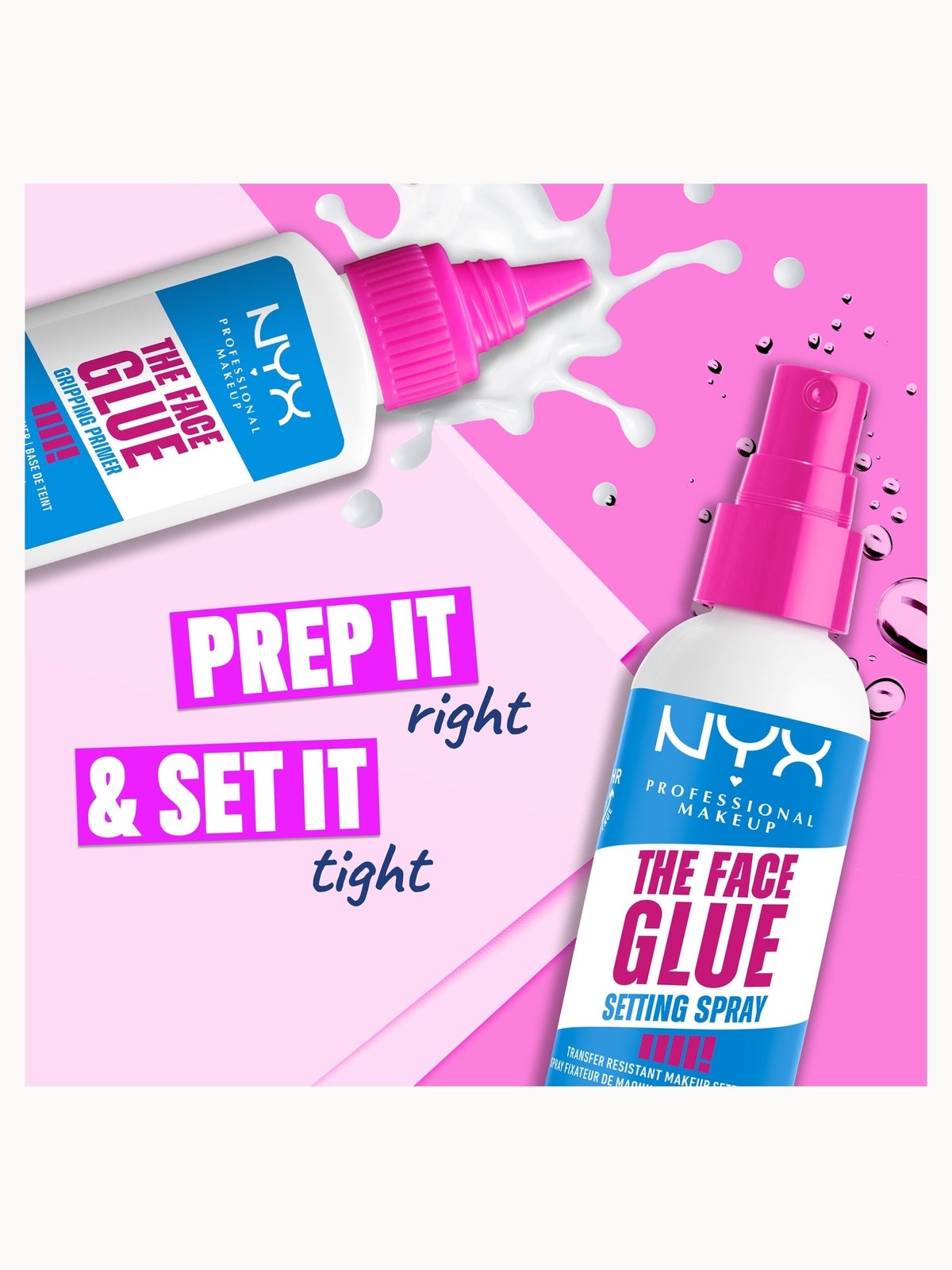 NYX Professional Makeup The Face Glue Setting Spray Up To 24 Hour Wear Transfer Resistant & Waterproof 60ml 2
