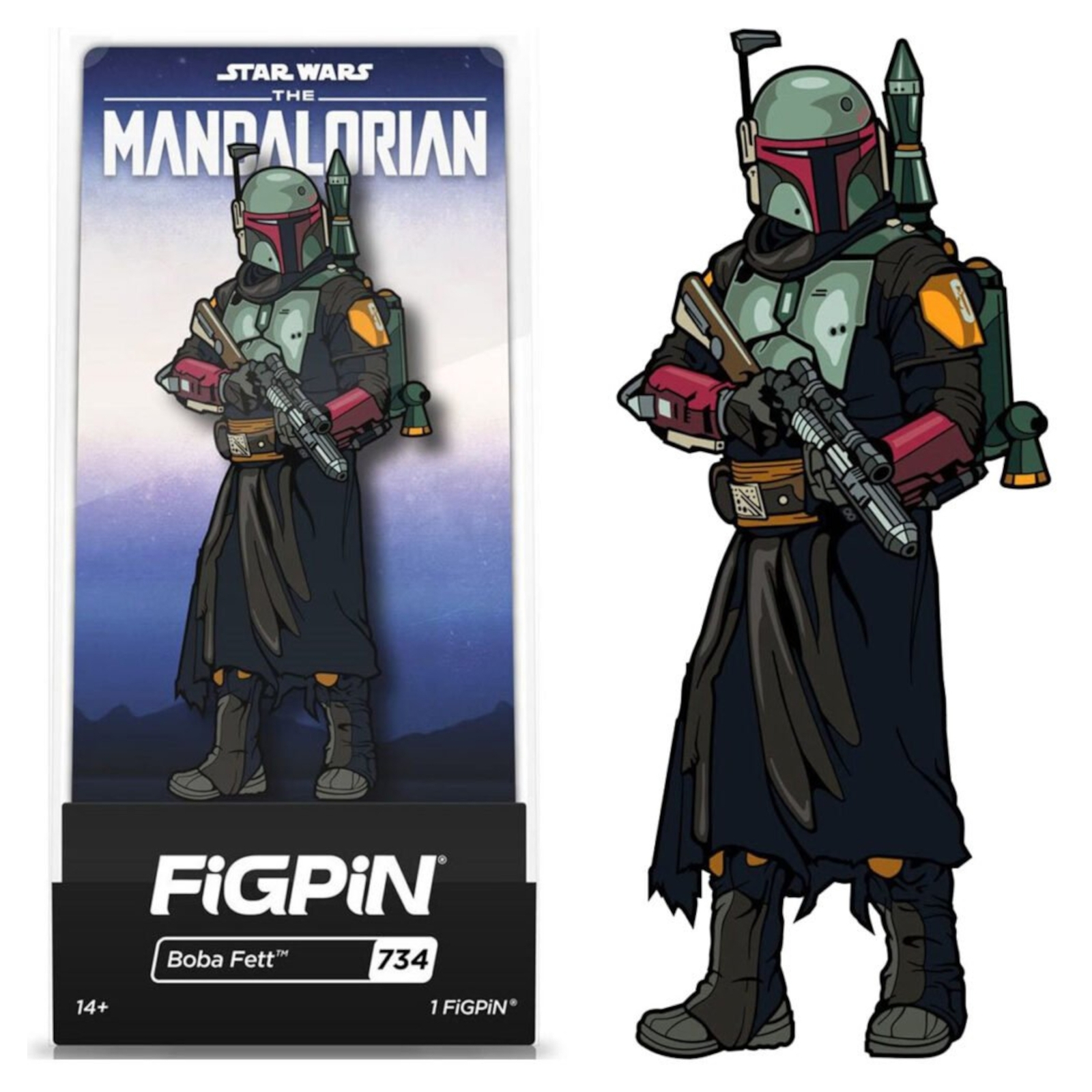 FiGPiN Star Wars The Mandalorian Boba Fett 3  Enamel Pin #734