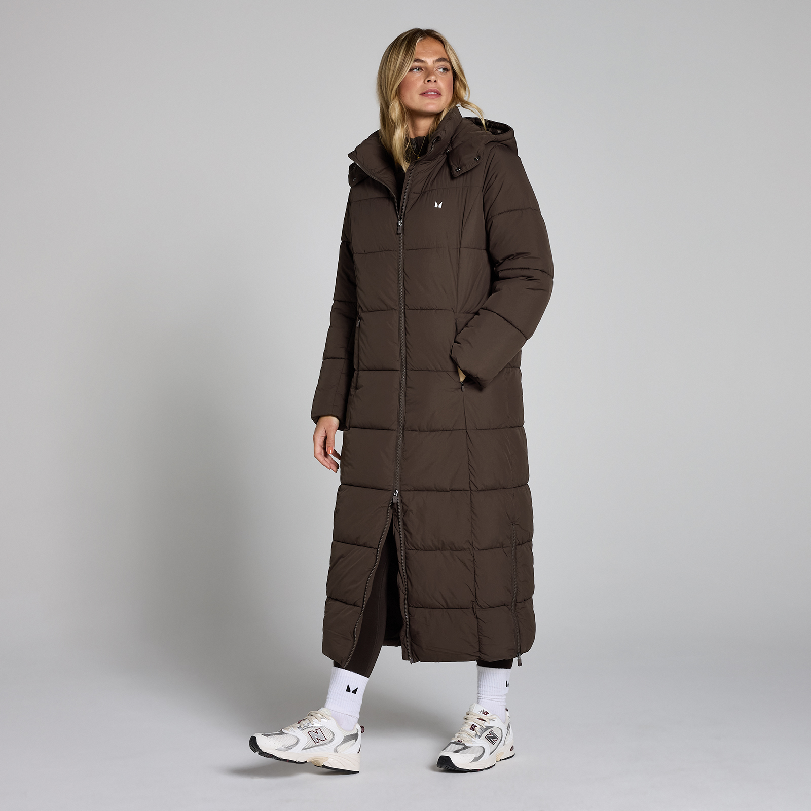 5059883388144 - MP Damen Maxi Wattierte Steppjacke – Schokolade - XS