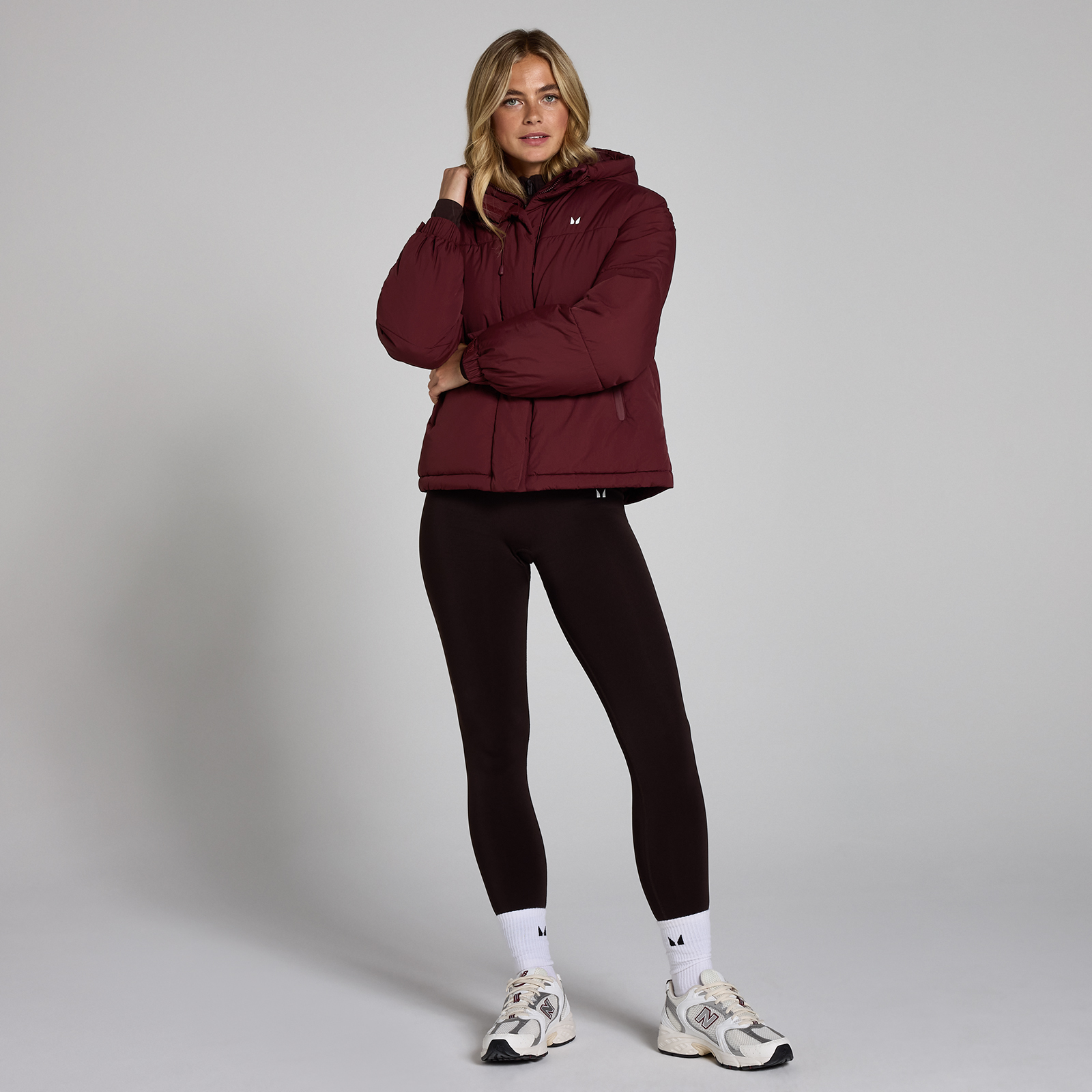 5059883387949 - MP Damen Kurze Wattierte Steppjacke – Dunkle Beere - S