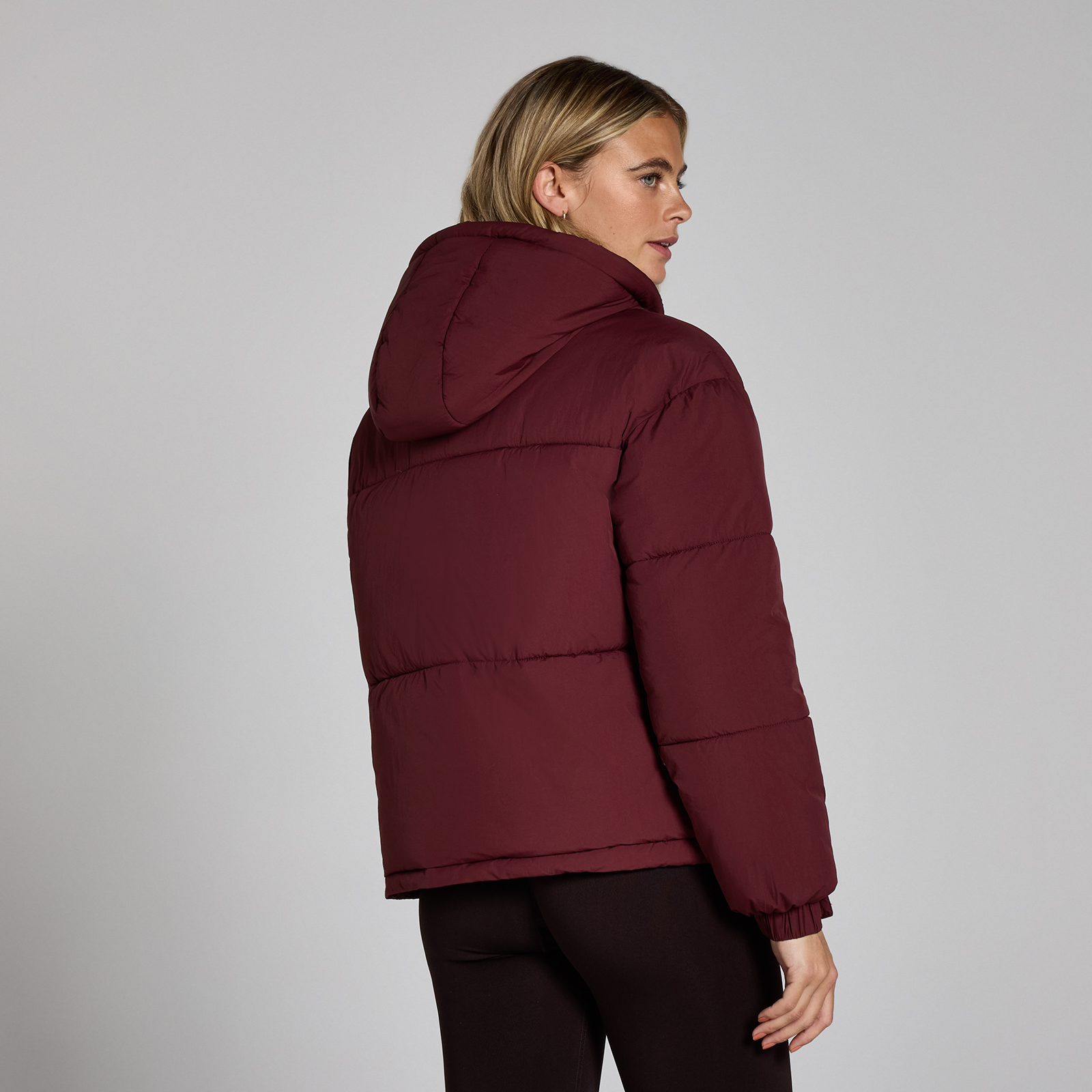 5059883387949 - MP Damen Kurze Wattierte Steppjacke – Dunkle Beere - S