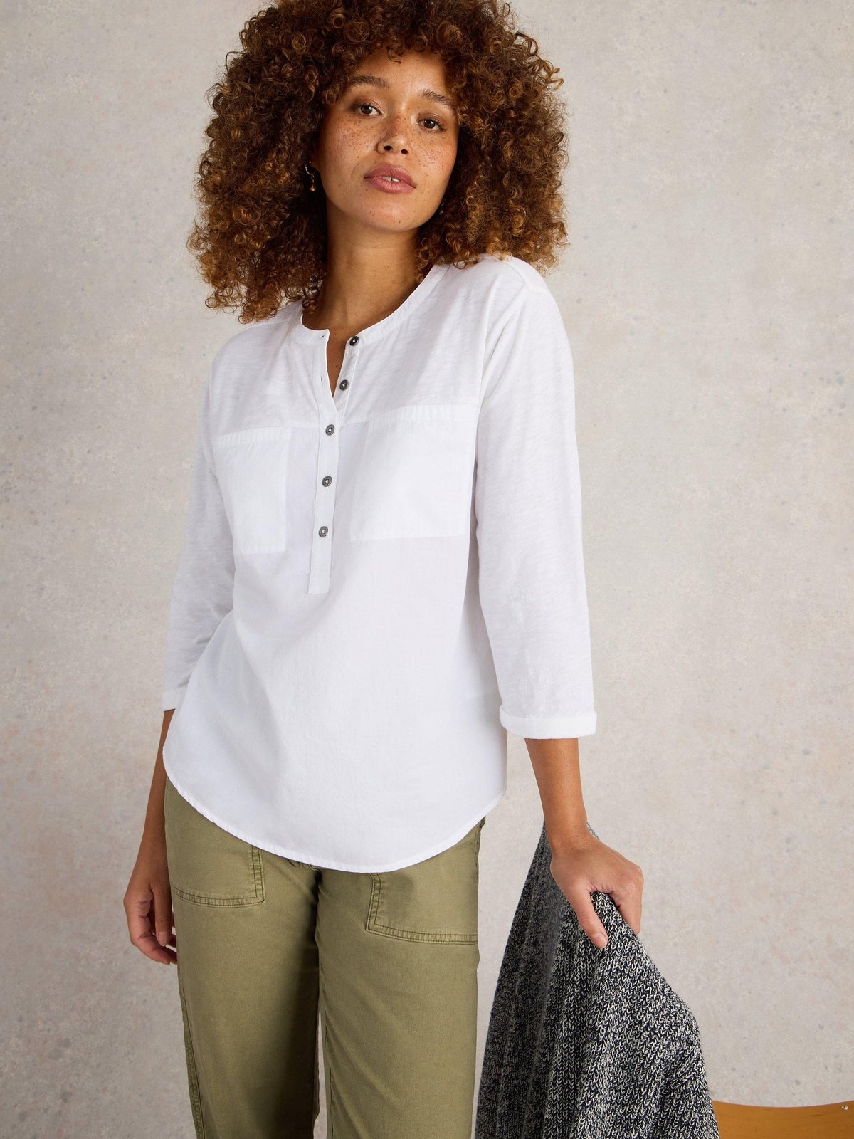 Langarmshirt Beth mit 3/4-Ärmeln - 50