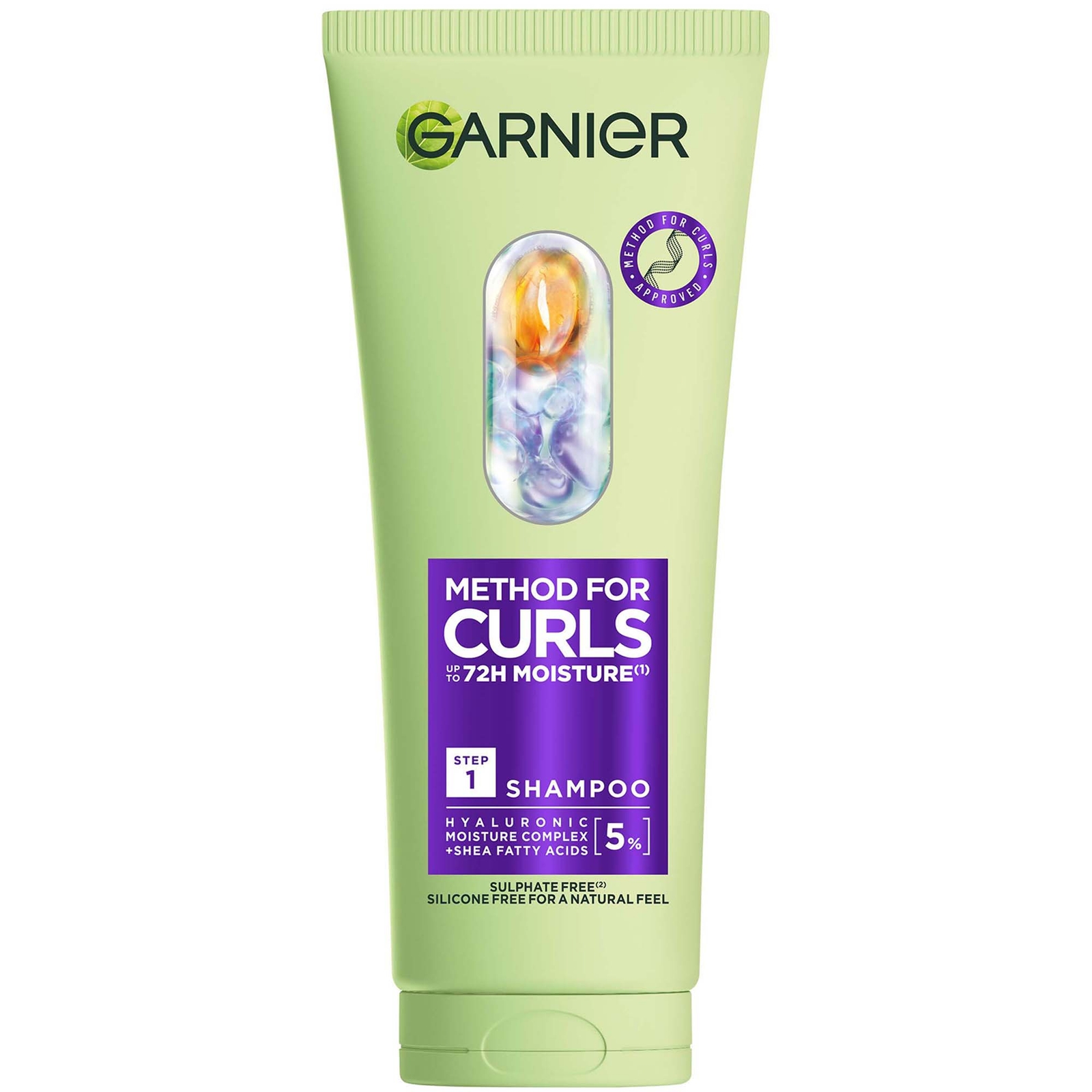 Image of Garnier Method For Curls Shampoo, up to 72H moisture and definition 200ml