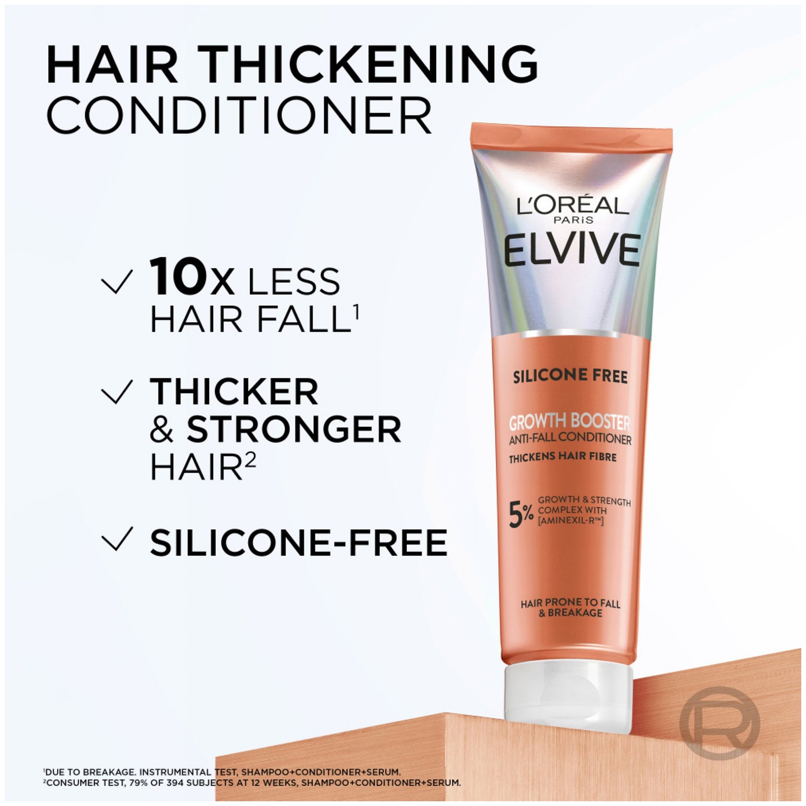 L'oreal Paris Elvive Growth Booster Conditioner, Anti Hair Loss And Hair Thickening, 150Ml-image