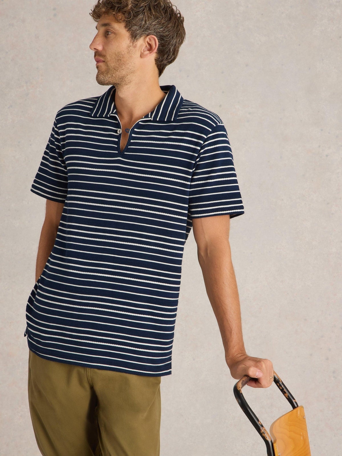 Gestreiftes Jacquard-Polohemd - XL