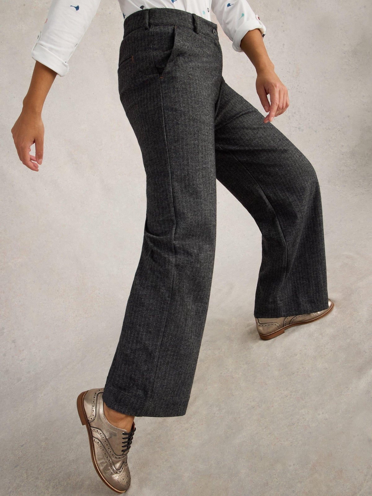 Tweedhose Belle mit weitem Bein - 52/R