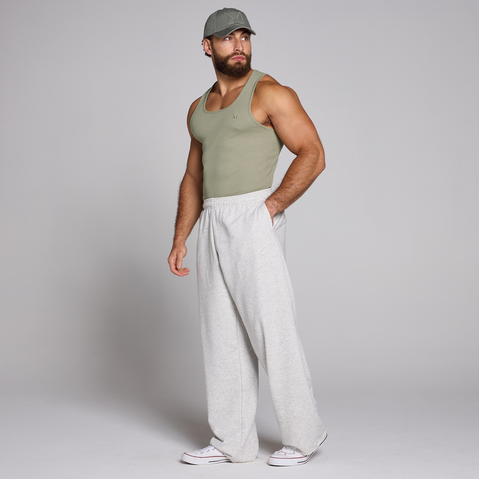 Thumbnail - MP Herren Geripptes Tanktop mit Muskelpassform – Dunkles Salbeigrün - XS