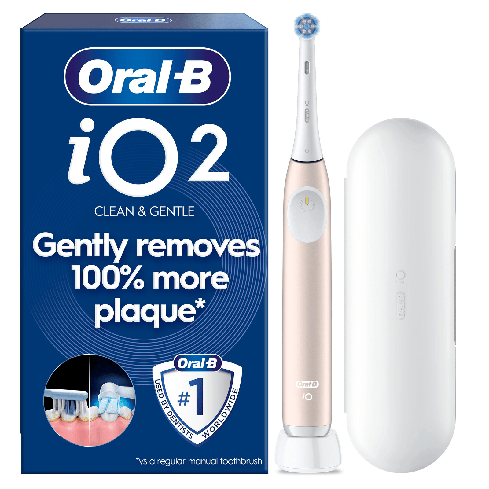 Oral-B iO2 Electric Toothbrush with Travel Case - Without Toothpaste - Toothbrush: retailer-supplied image
