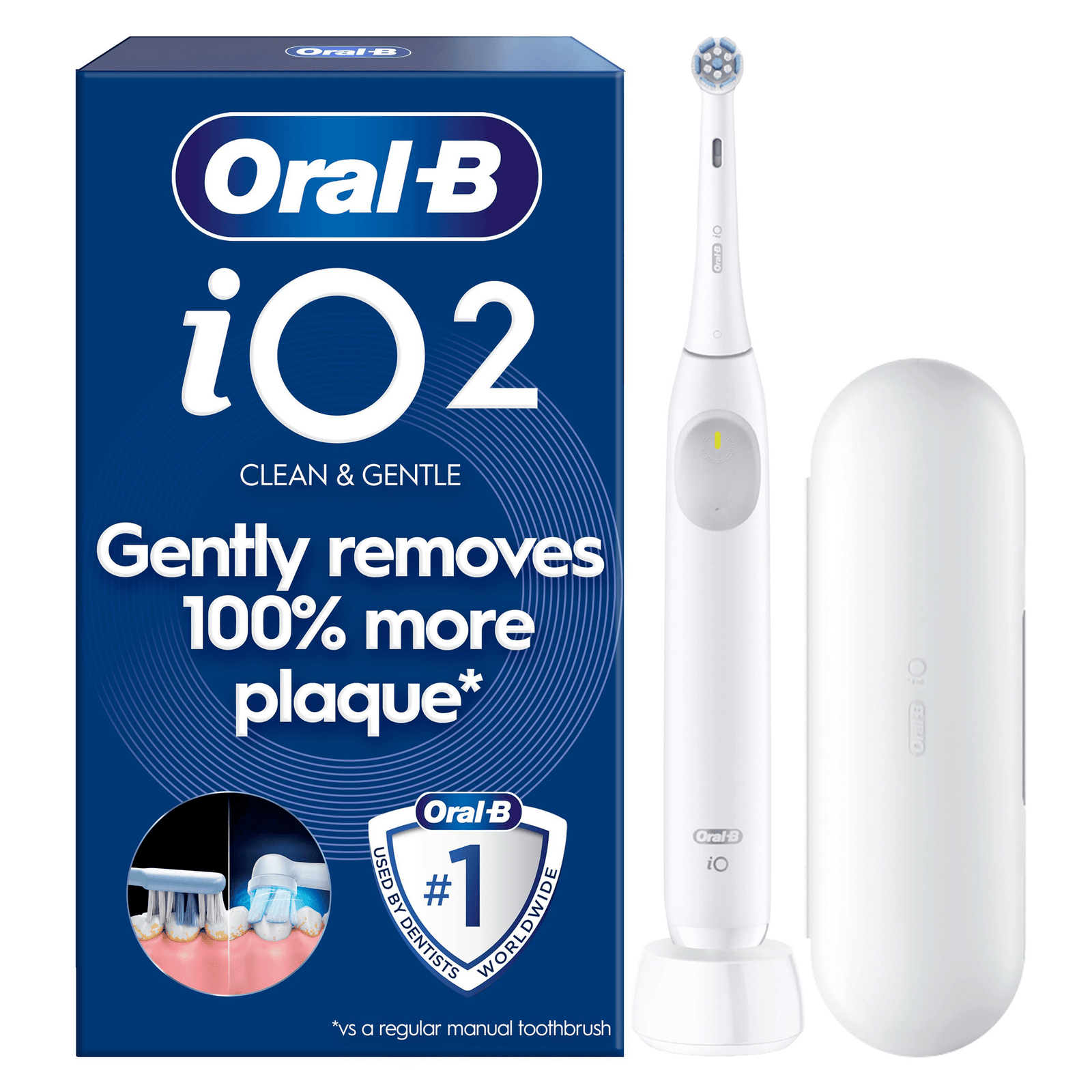 Oral-B iO2 Electric Toothbrush with Travel Case - Without Toothpaste - Toothbrush: retailer-supplied image