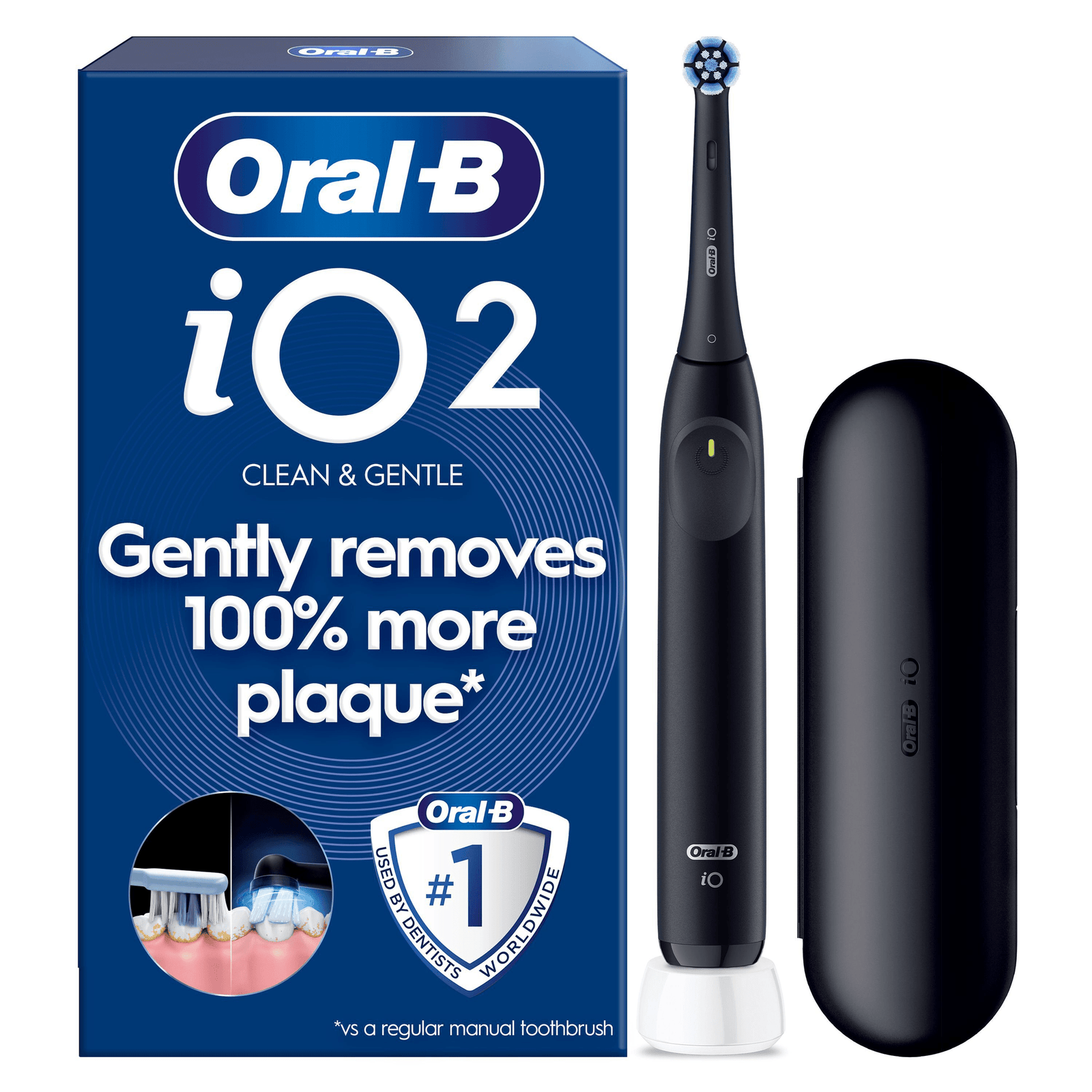 Oral-B iO2 Electric Toothbrush with Travel Case - Without Toothpaste - Toothbrush: retailer-supplied image