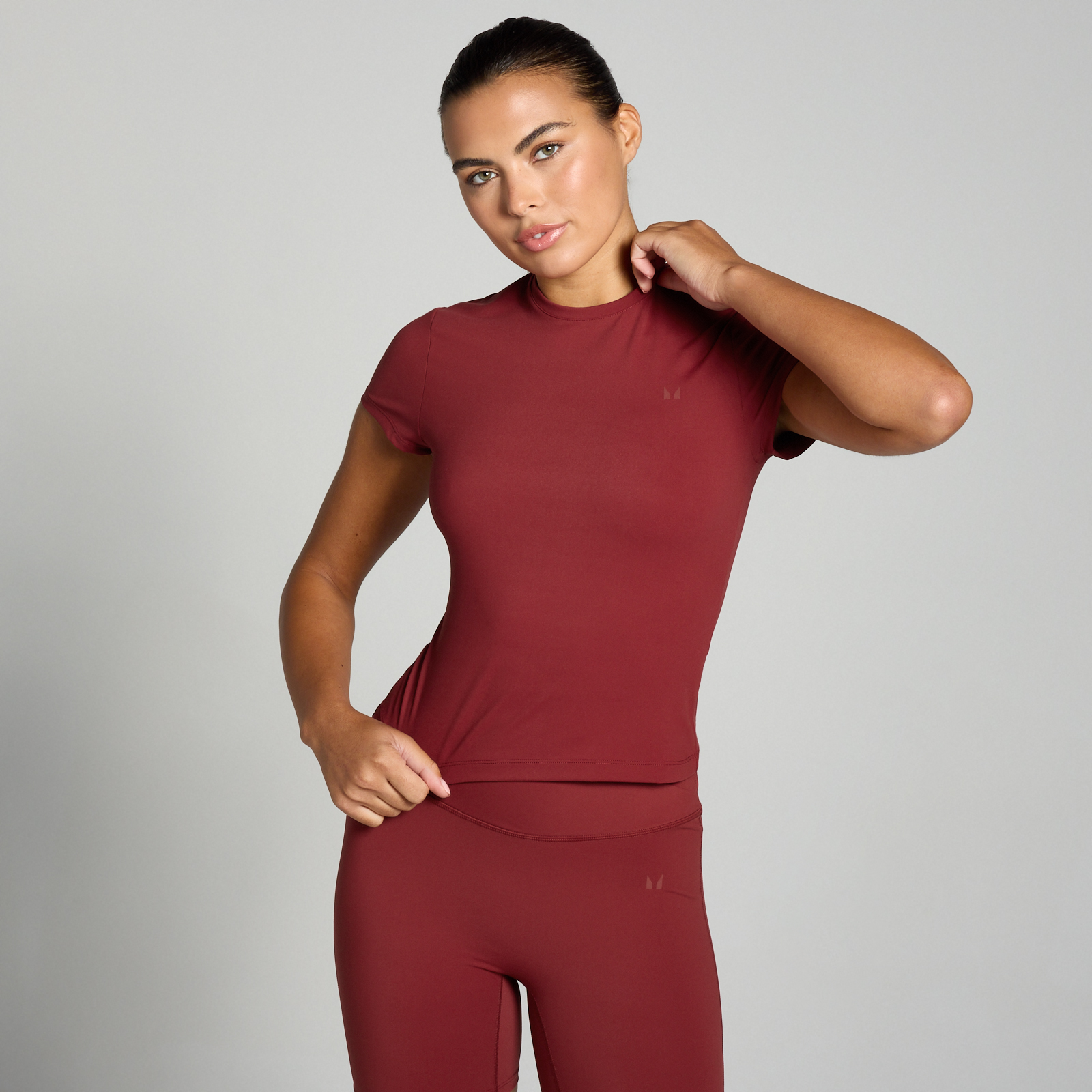 5059883390840 - MP Damen Tempo Body Fit Kurzarm-T-Shirt – Kirsche - L