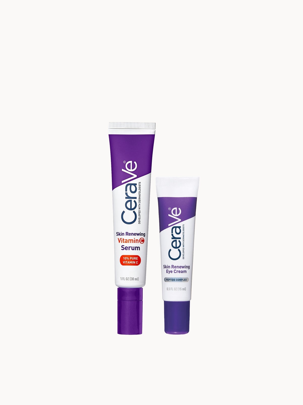 CeraVe Skin Renewing Duo for Visibly Brighter Smoother Skin with Vitamin C Serum and Eye Cream